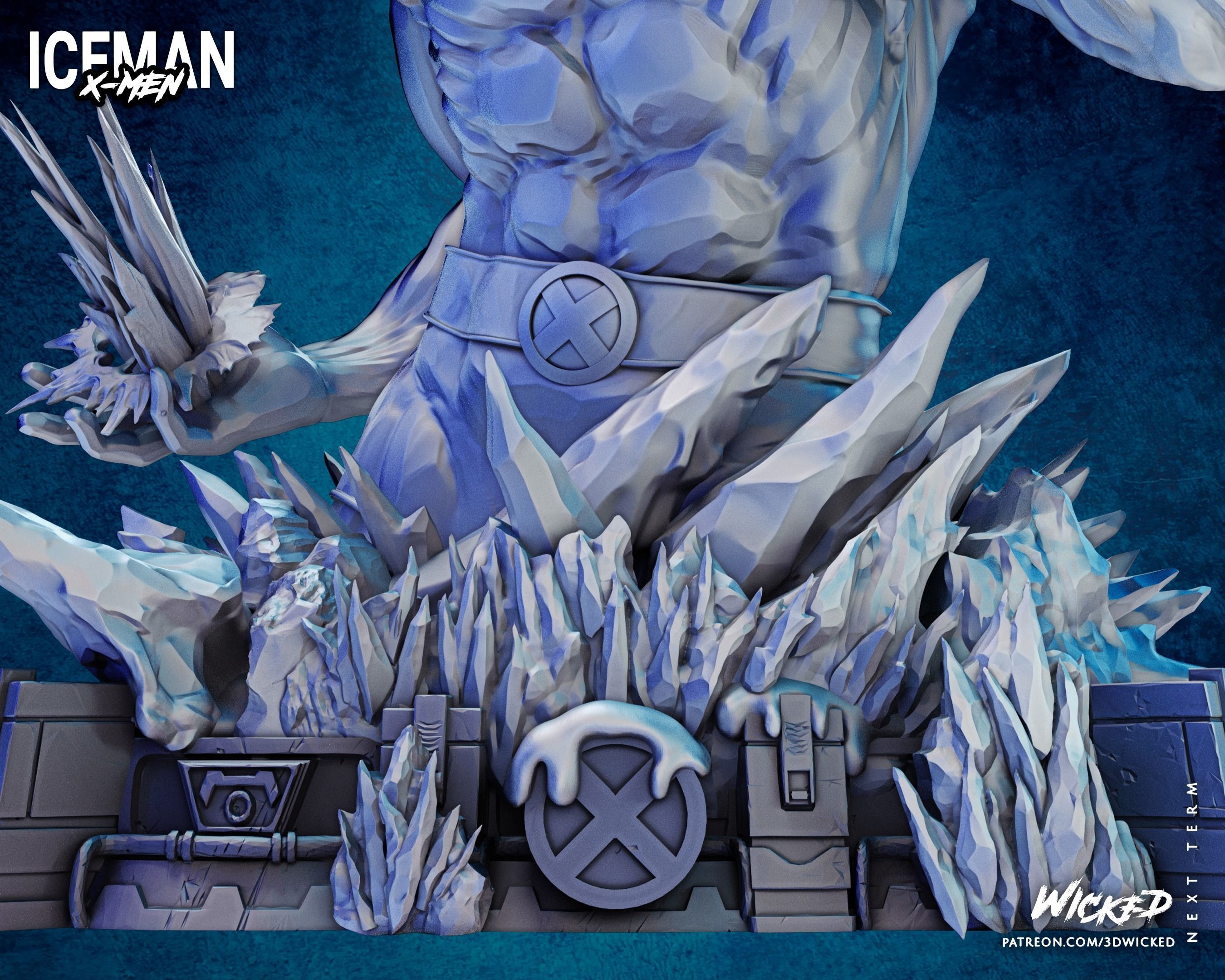 Wicked Marvel Iceman Bust Tested for 3d printing 3D print model_52
