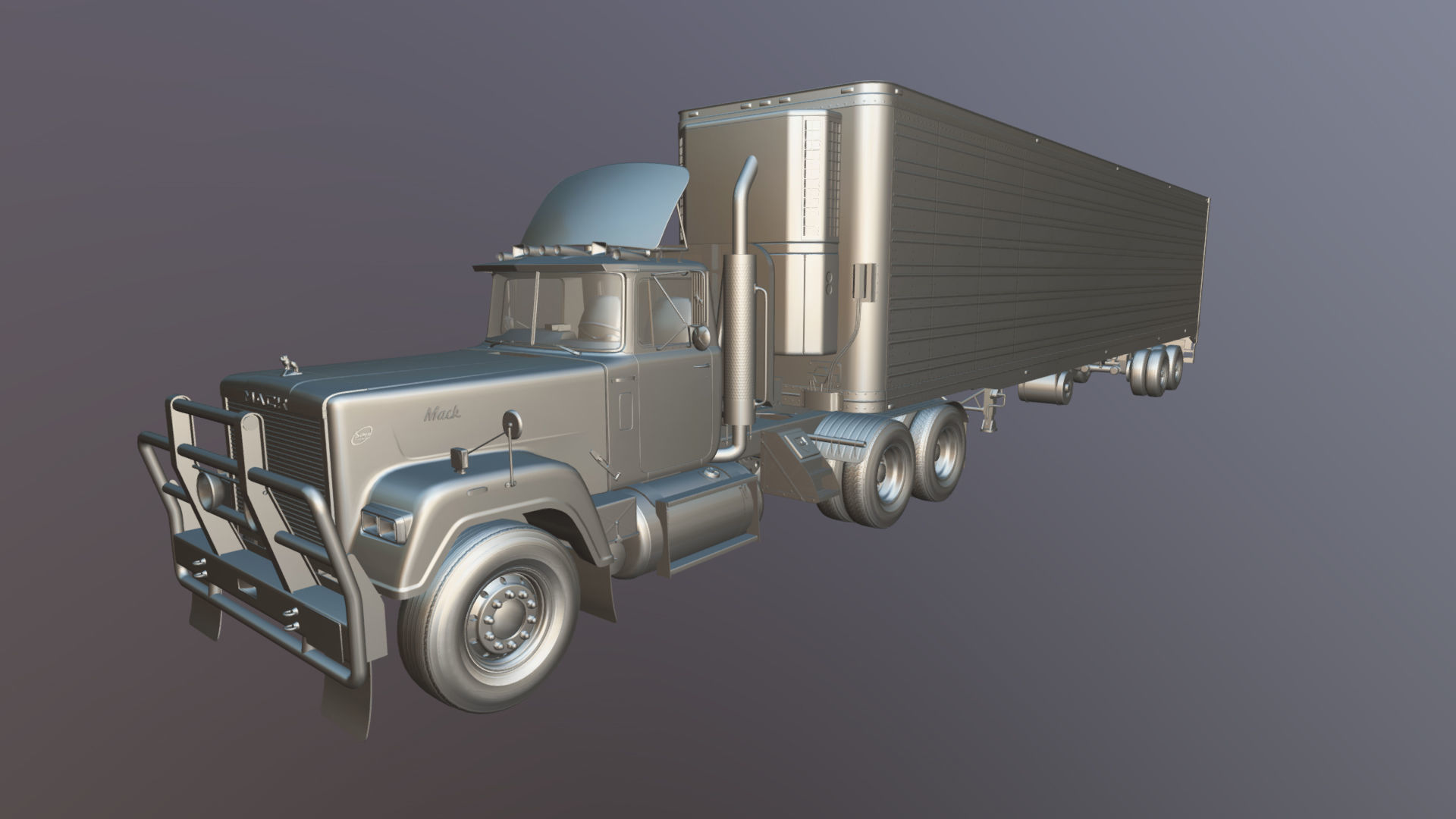 SuperLiner van trailer  Low-poly 3D model_38