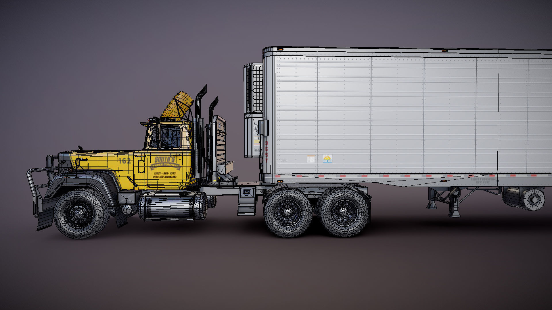 SuperLiner van trailer  Low-poly 3D model_27