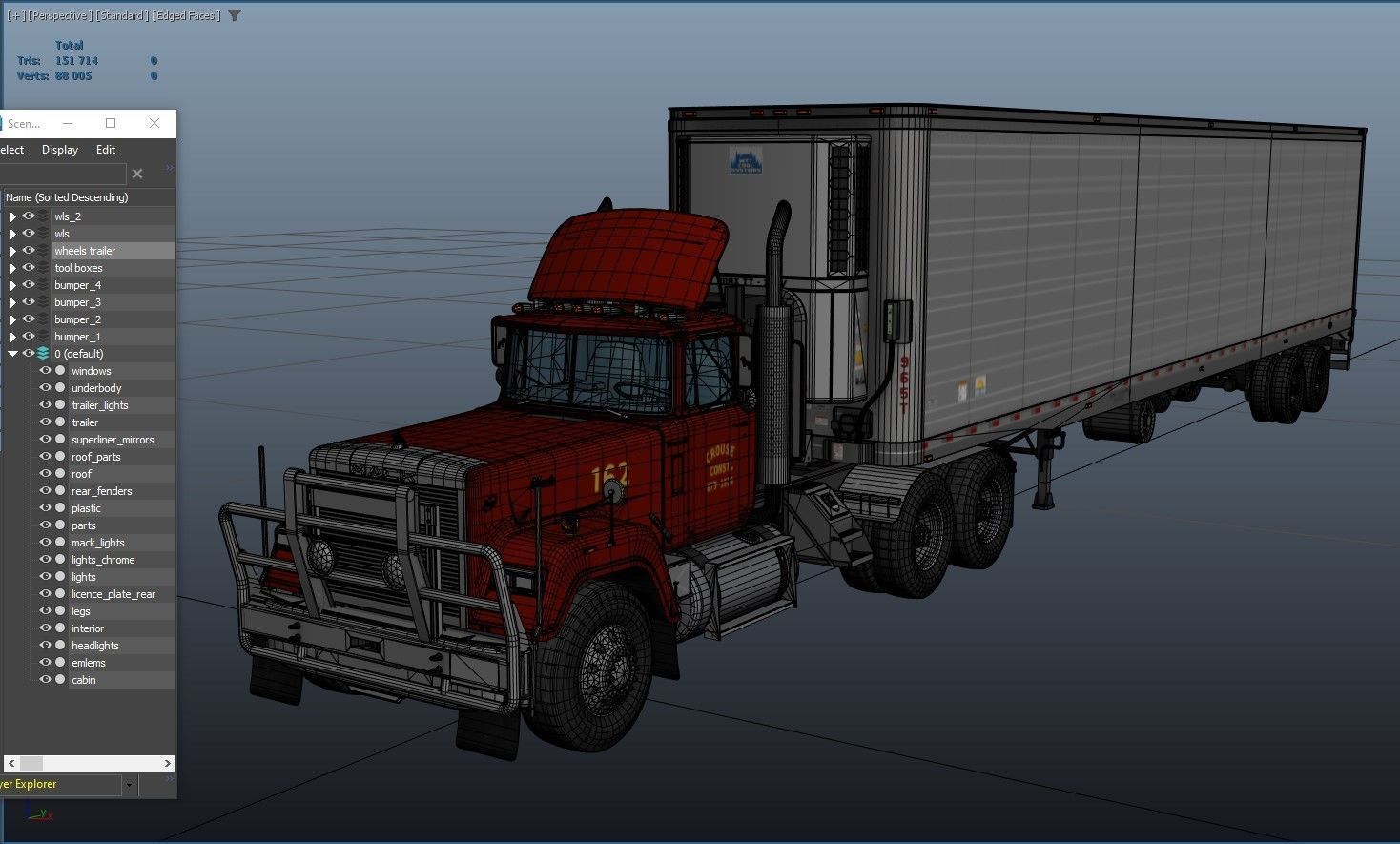 SuperLiner van trailer  Low-poly 3D model_45