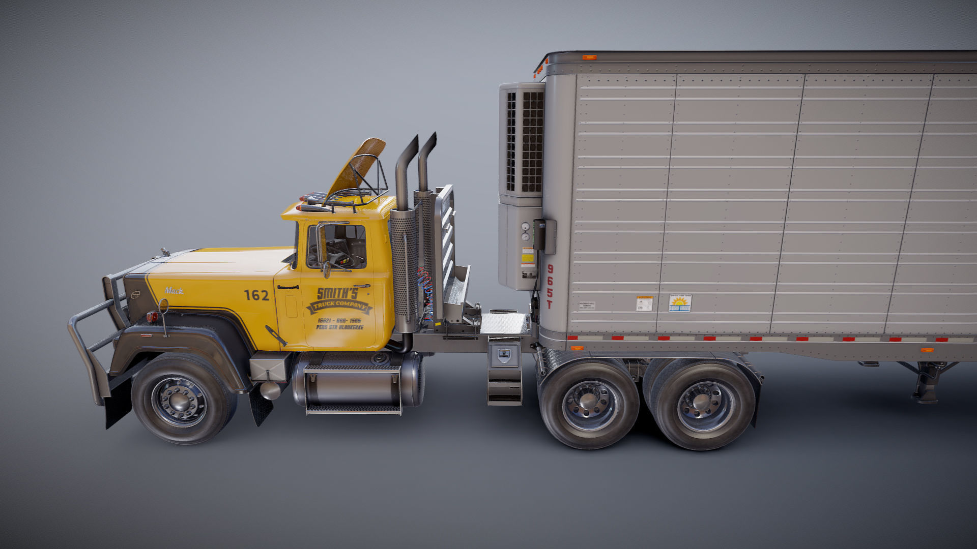 SuperLiner van trailer  Low-poly 3D model_25