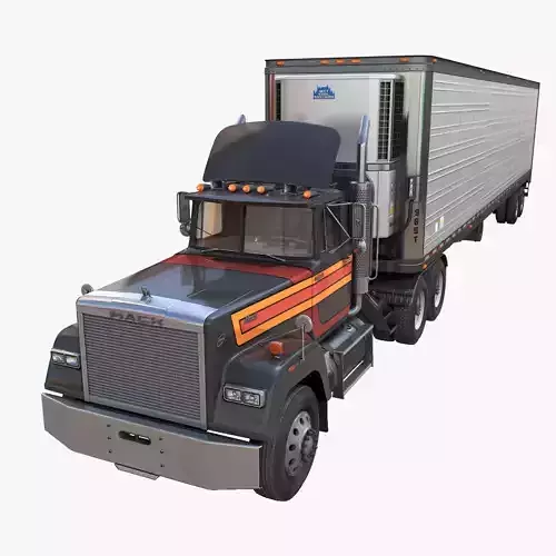 SuperLiner van trailer  Low-poly 3D model