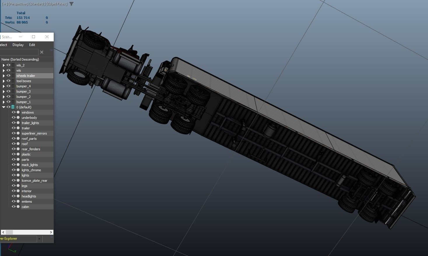 SuperLiner van trailer  Low-poly 3D model_43