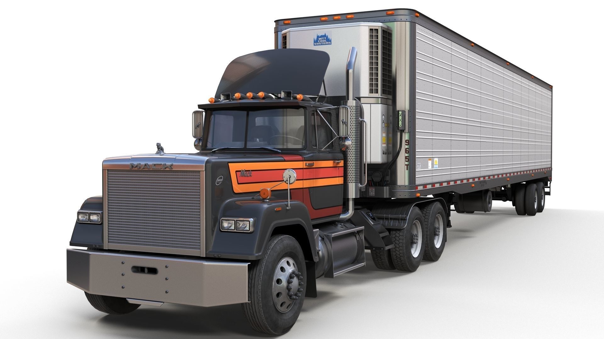 SuperLiner van trailer  Low-poly 3D model_9