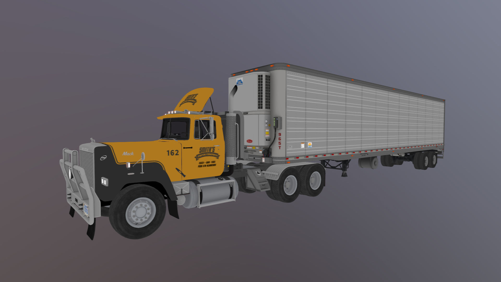 SuperLiner van trailer  Low-poly 3D model_36