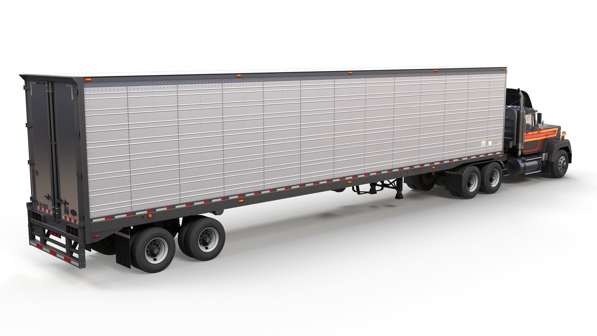 SuperLiner van trailer  Low-poly 3D model_3