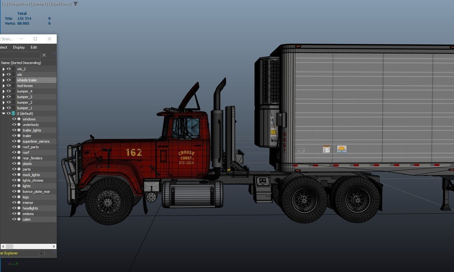 SuperLiner van trailer  Low-poly 3D model_46