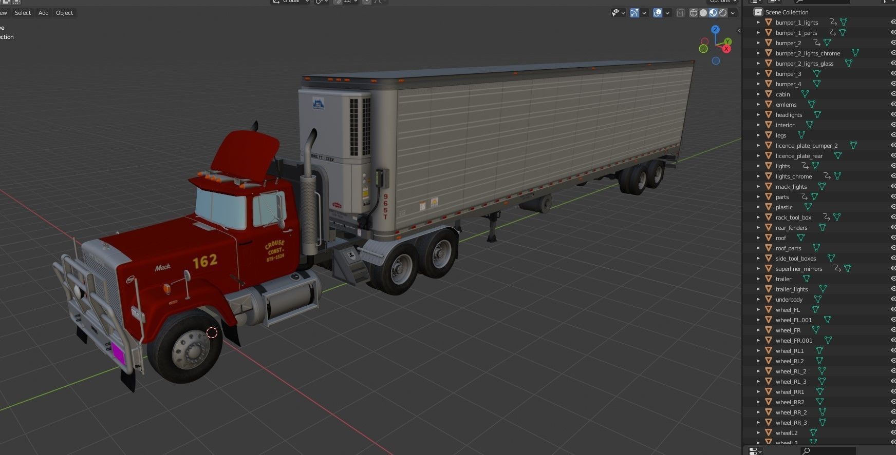SuperLiner van trailer  Low-poly 3D model_47