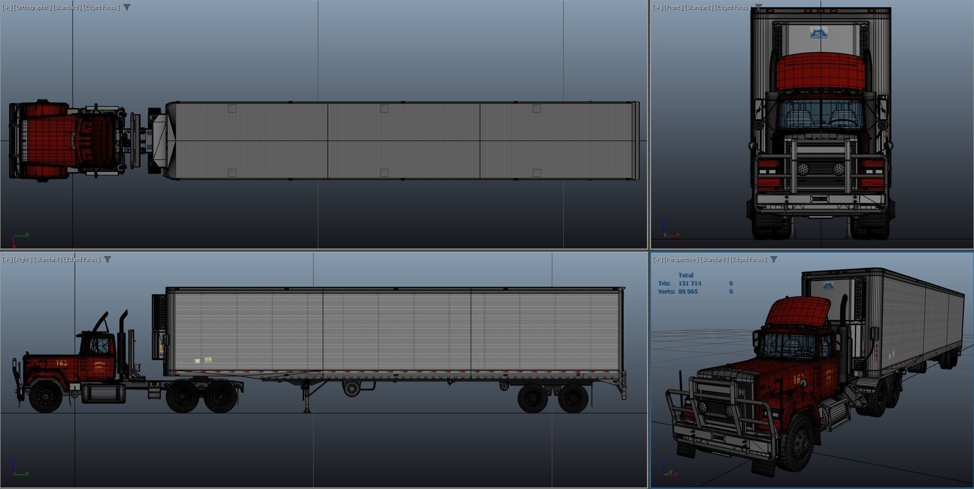 SuperLiner van trailer  Low-poly 3D model_44