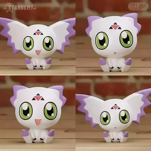 CULUMON CHIBI DIGIMON TAMERS 4 MODELS EASY PRINT 3D print model