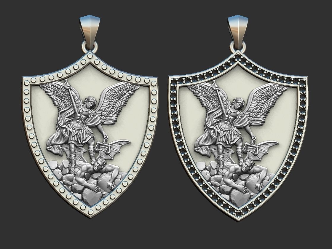 St Michael Archangel Sao Miguel Shield 3D model 3D printable | CGTrader
