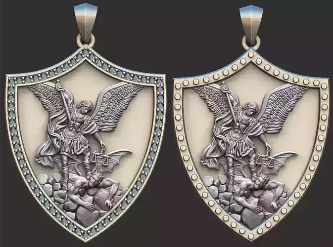 St Michael Archangel Sao Miguel Shield 3D print model