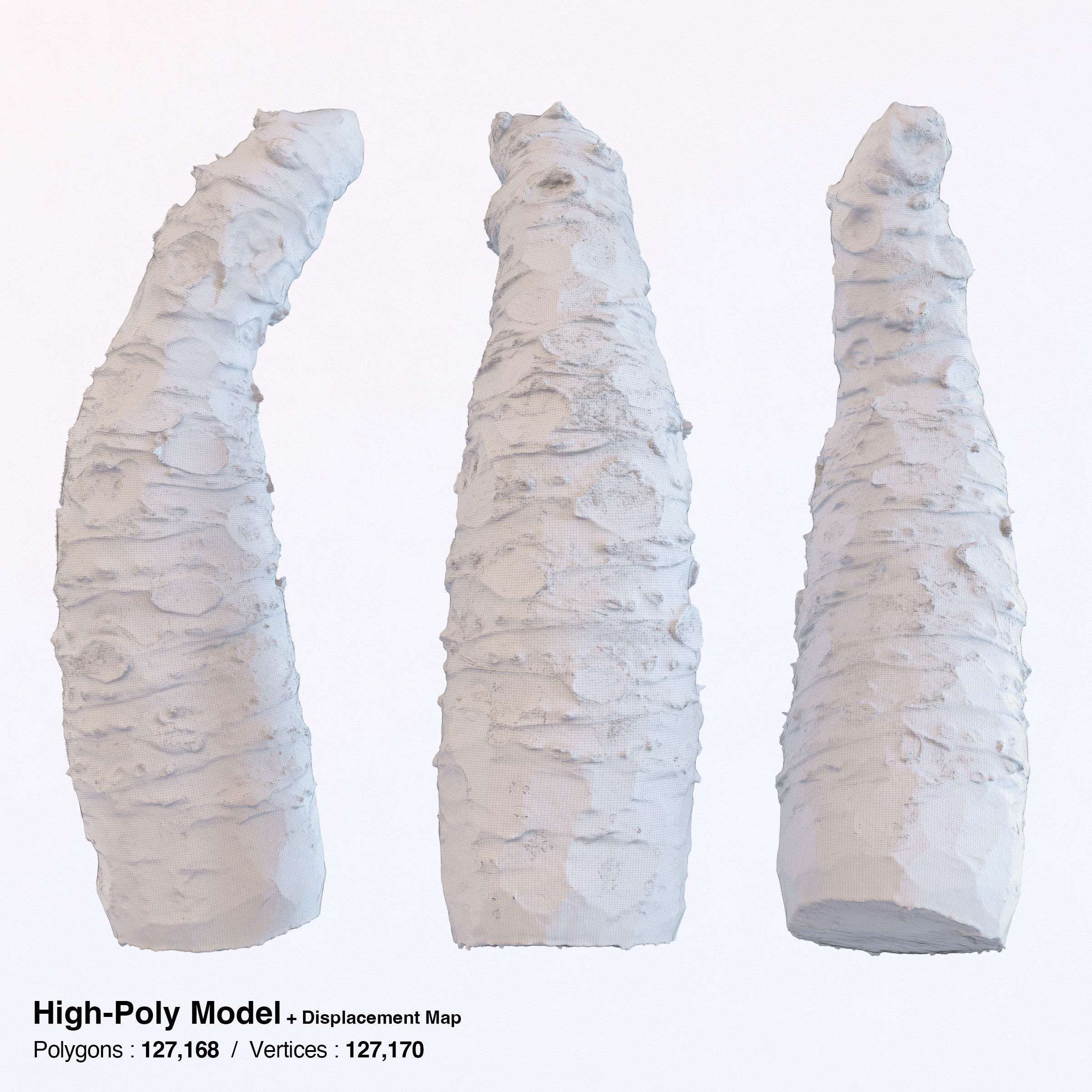 Sharkskin Wasabi Grater Set - Japanese horseradish Low-poly 3D model_20