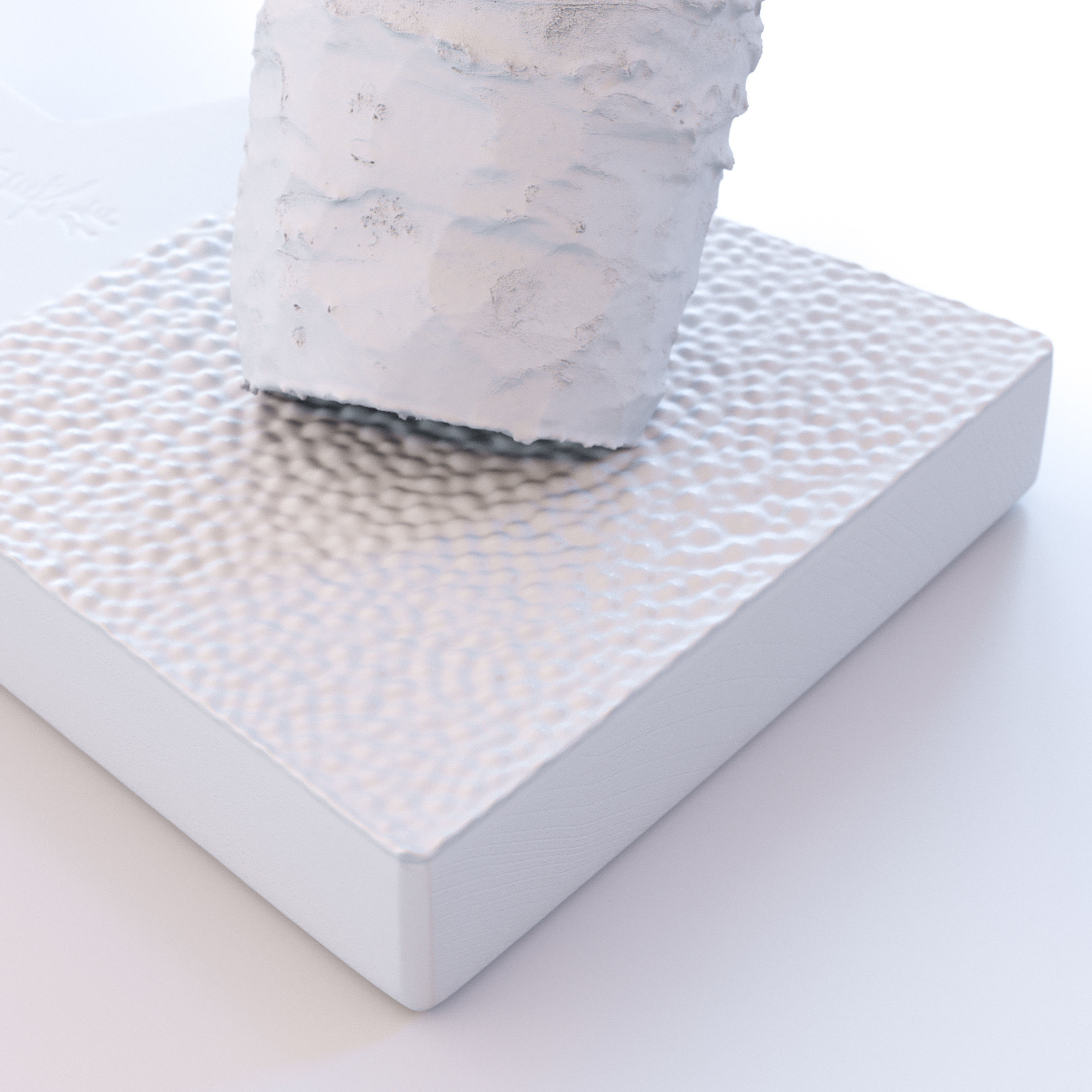 Sharkskin Wasabi Grater Set - Japanese horseradish Low-poly 3D model_5