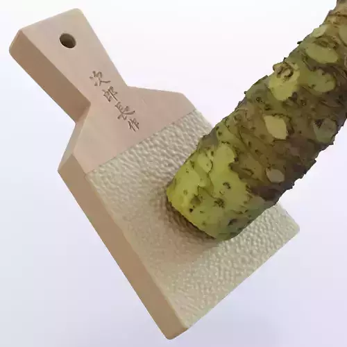 Sharkskin Wasabi Grater Set - Japanese horseradish Low-poly 3D model