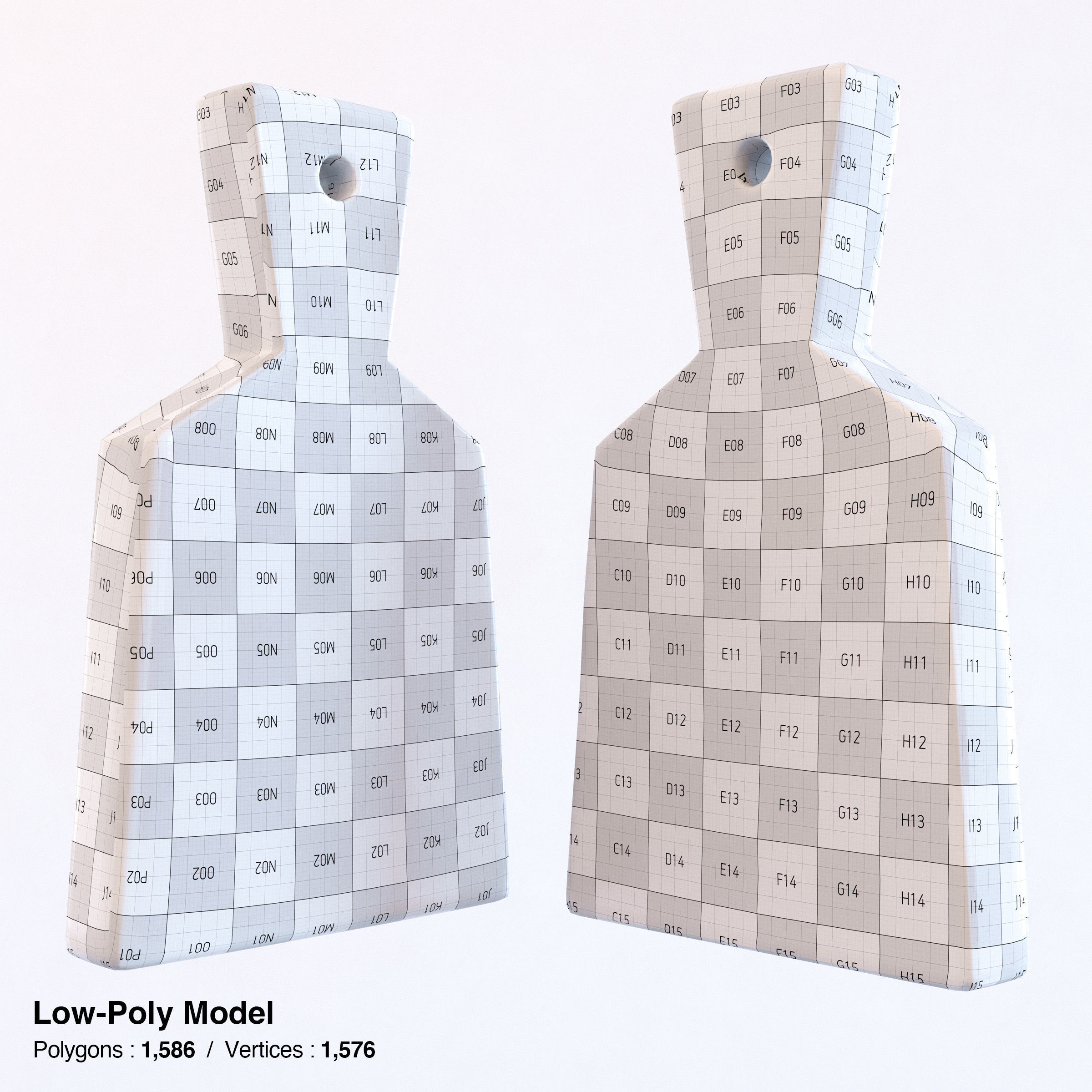 Sharkskin Wasabi Grater Set - Japanese horseradish Low-poly 3D model_18