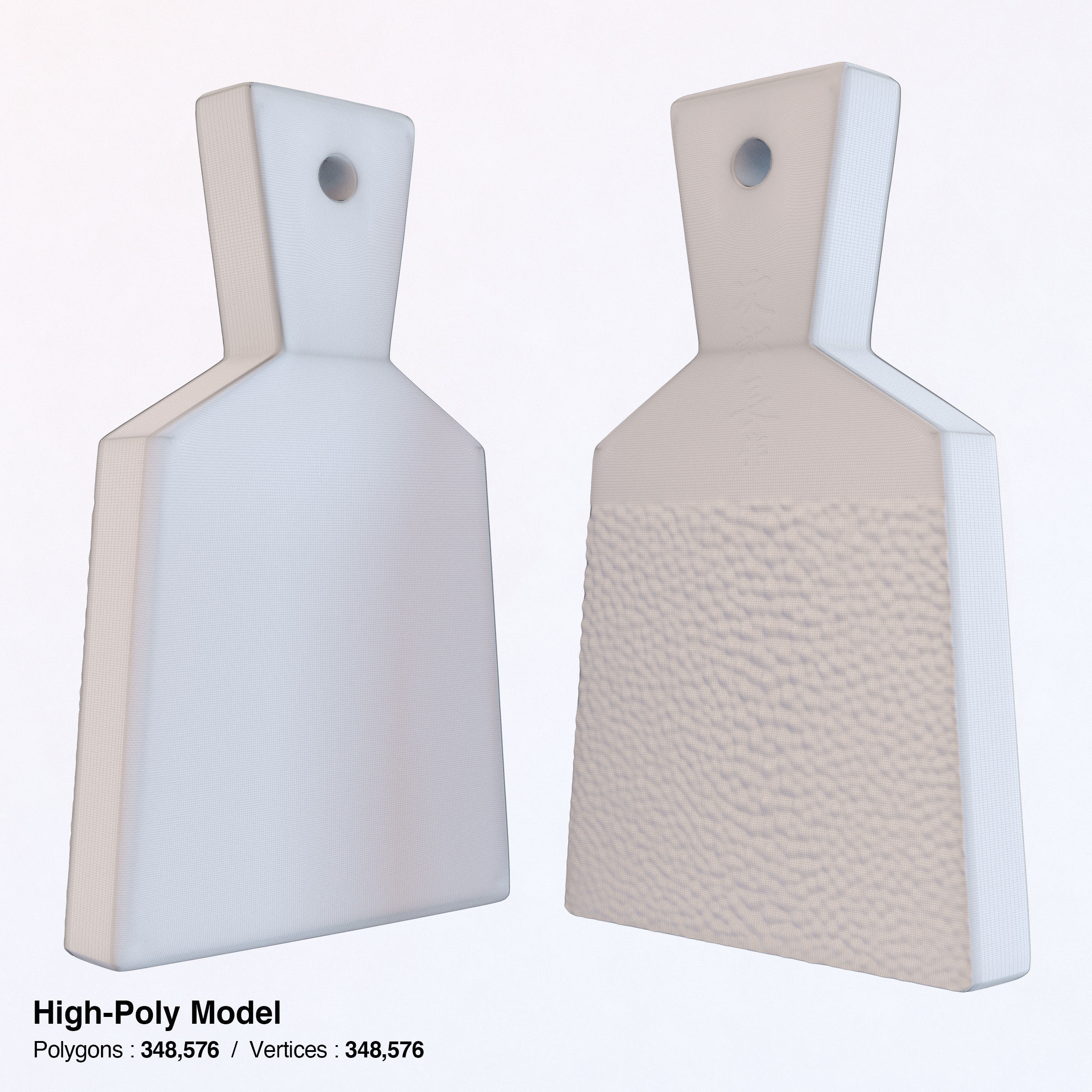 Sharkskin Wasabi Grater Set - Japanese horseradish Low-poly 3D model_11