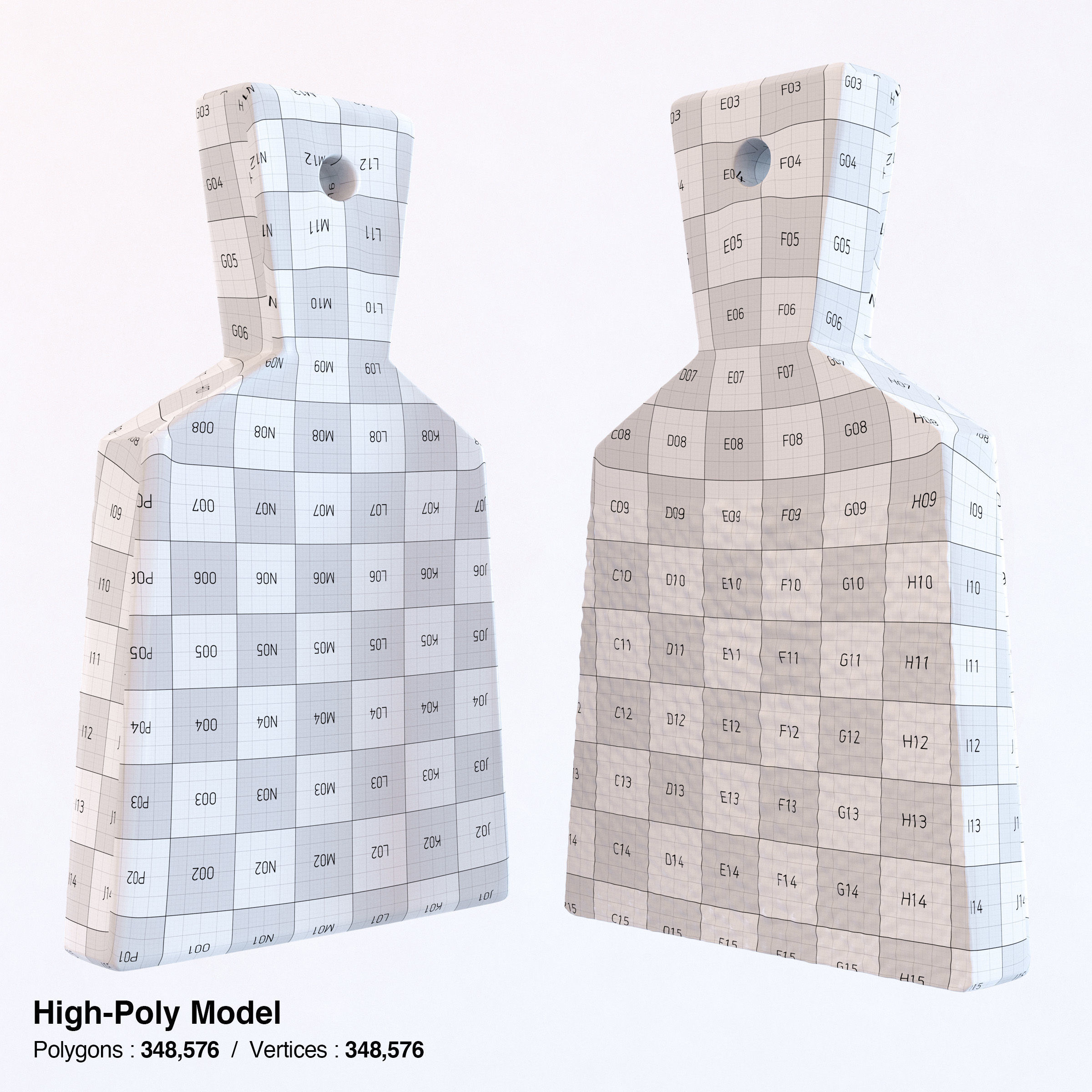 Sharkskin Wasabi Grater Set - Japanese horseradish Low-poly 3D model_12