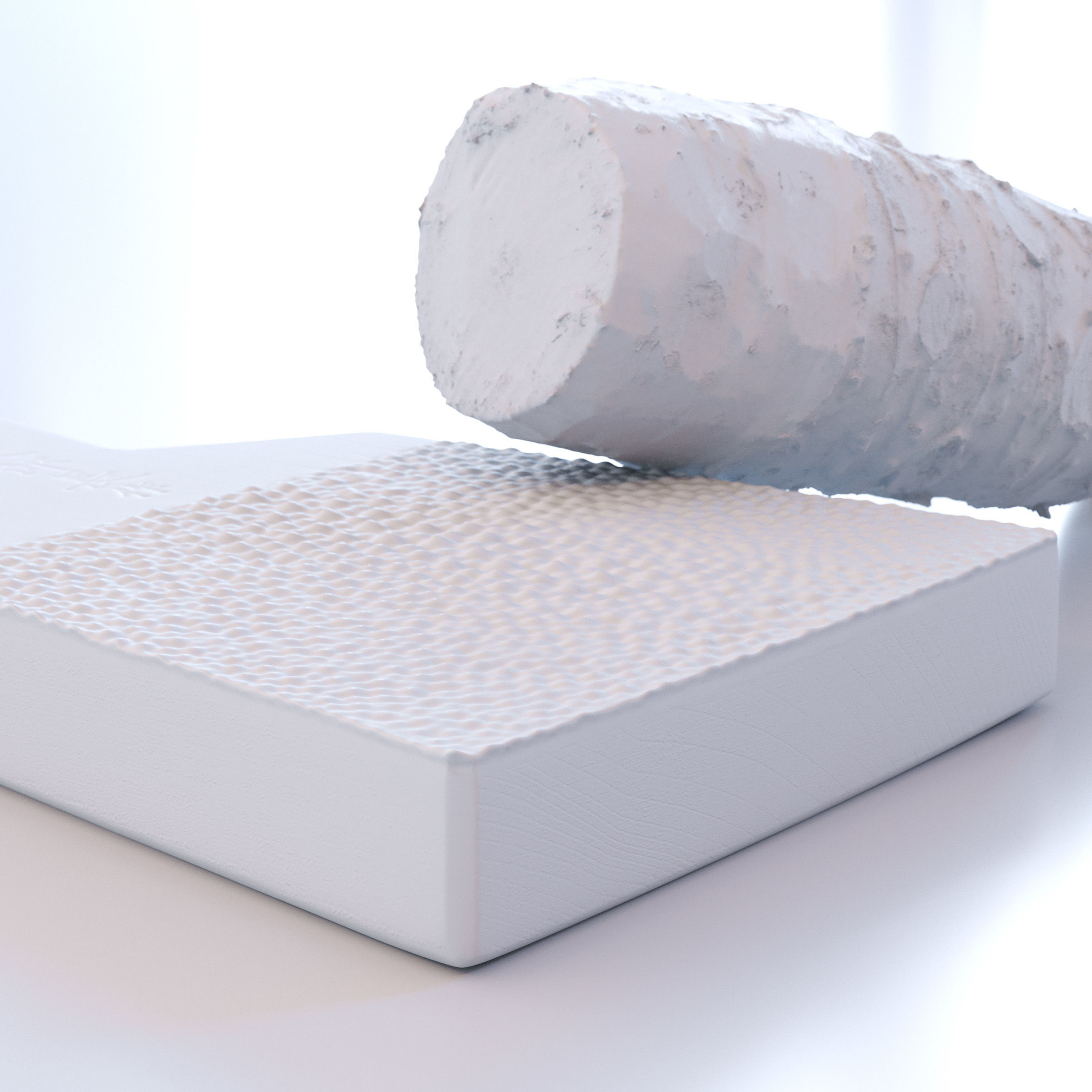 Sharkskin Wasabi Grater Set - Japanese horseradish Low-poly 3D model_4