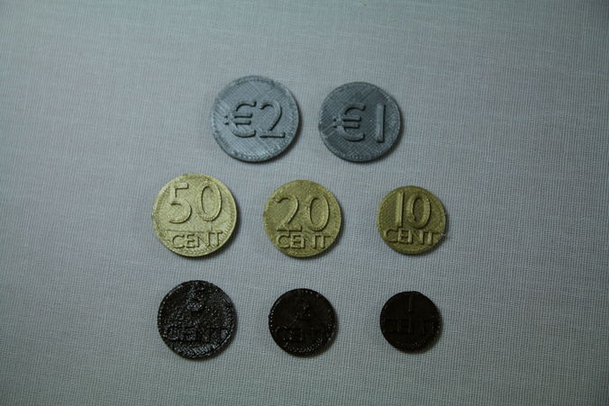 Set of Euro coins Free 3D print model