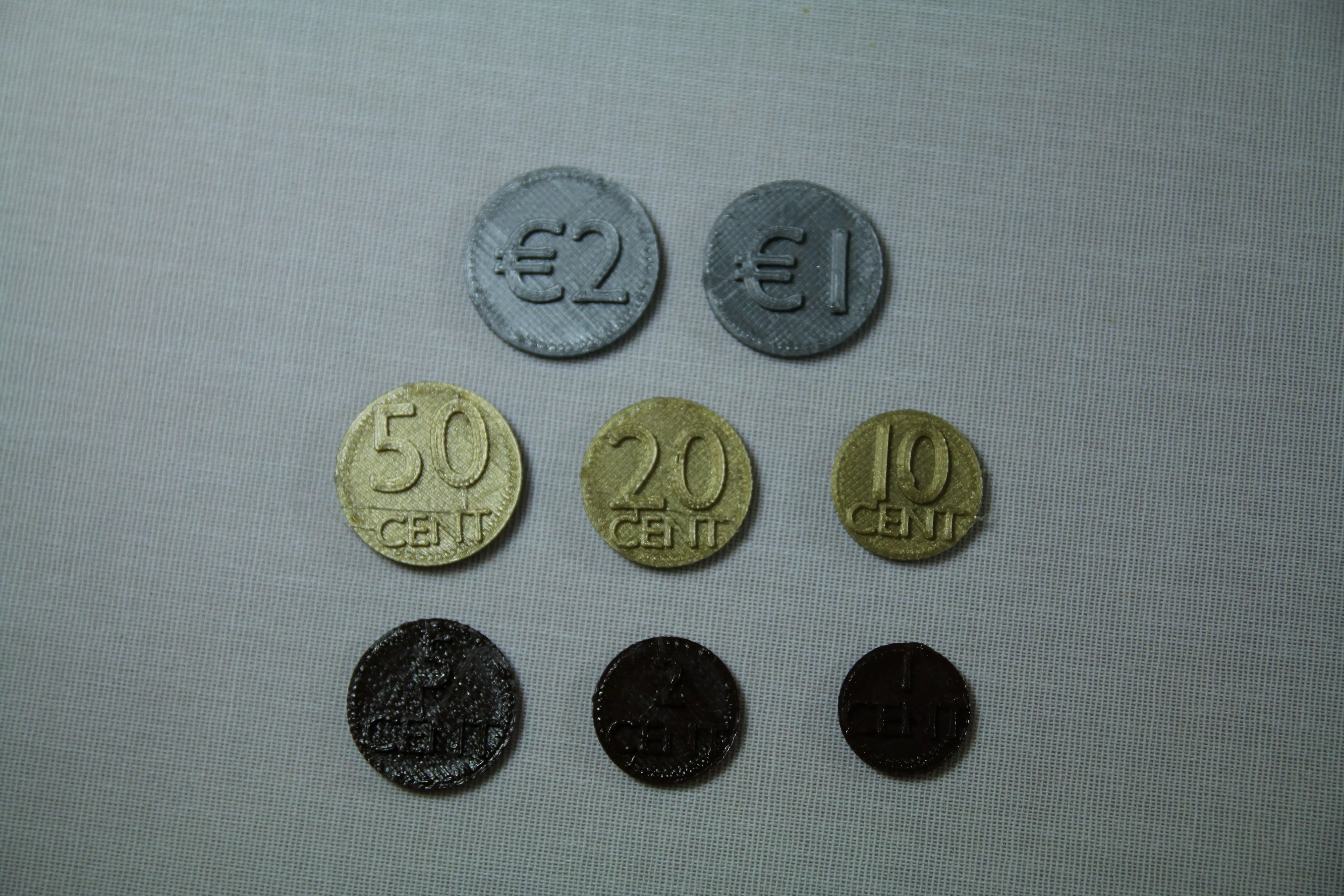 Set of Euro coins Free 3D print model