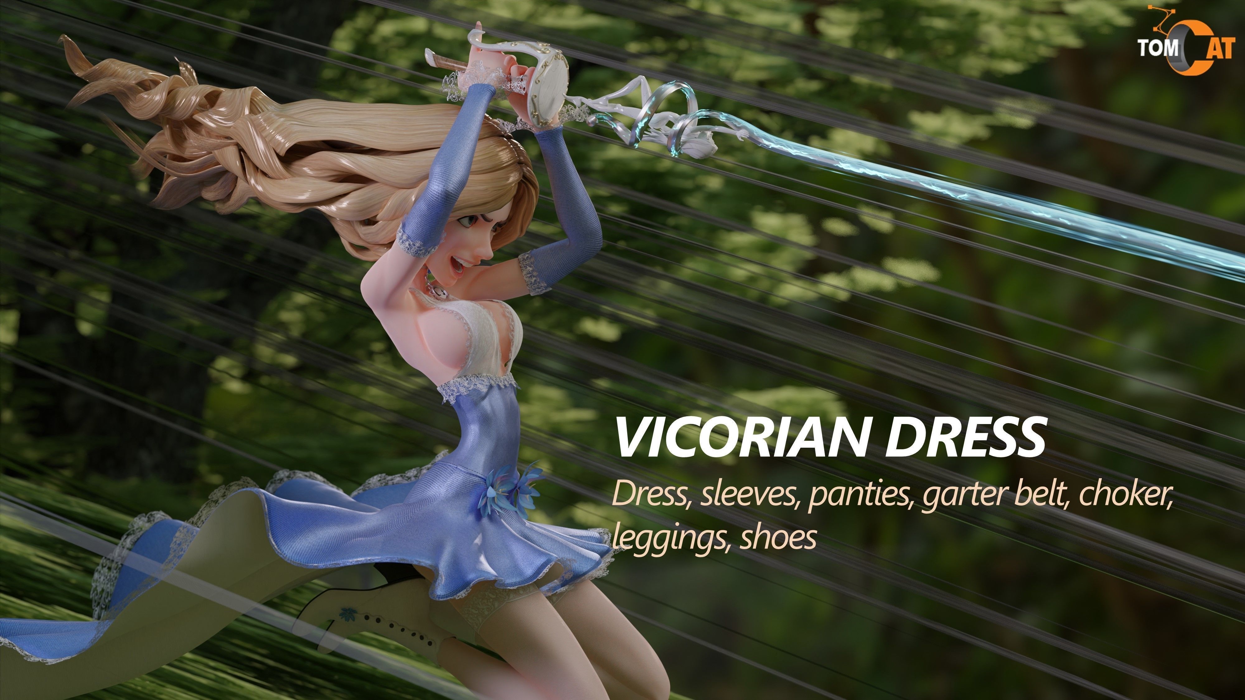 EPONINE LA DUELLISTE for Blender Low-poly 3D model_3