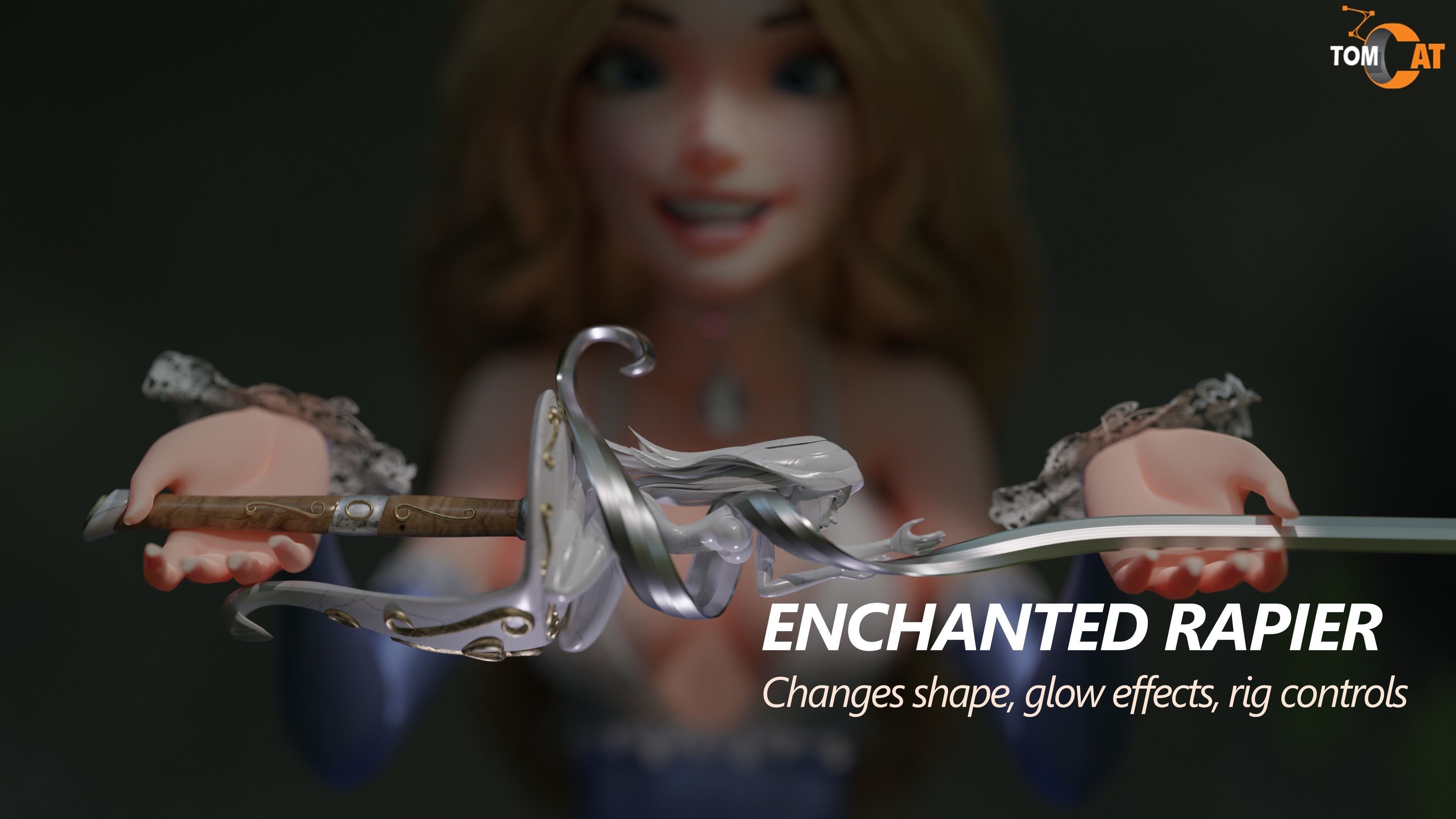 EPONINE LA DUELLISTE for Blender Low-poly 3D model_8