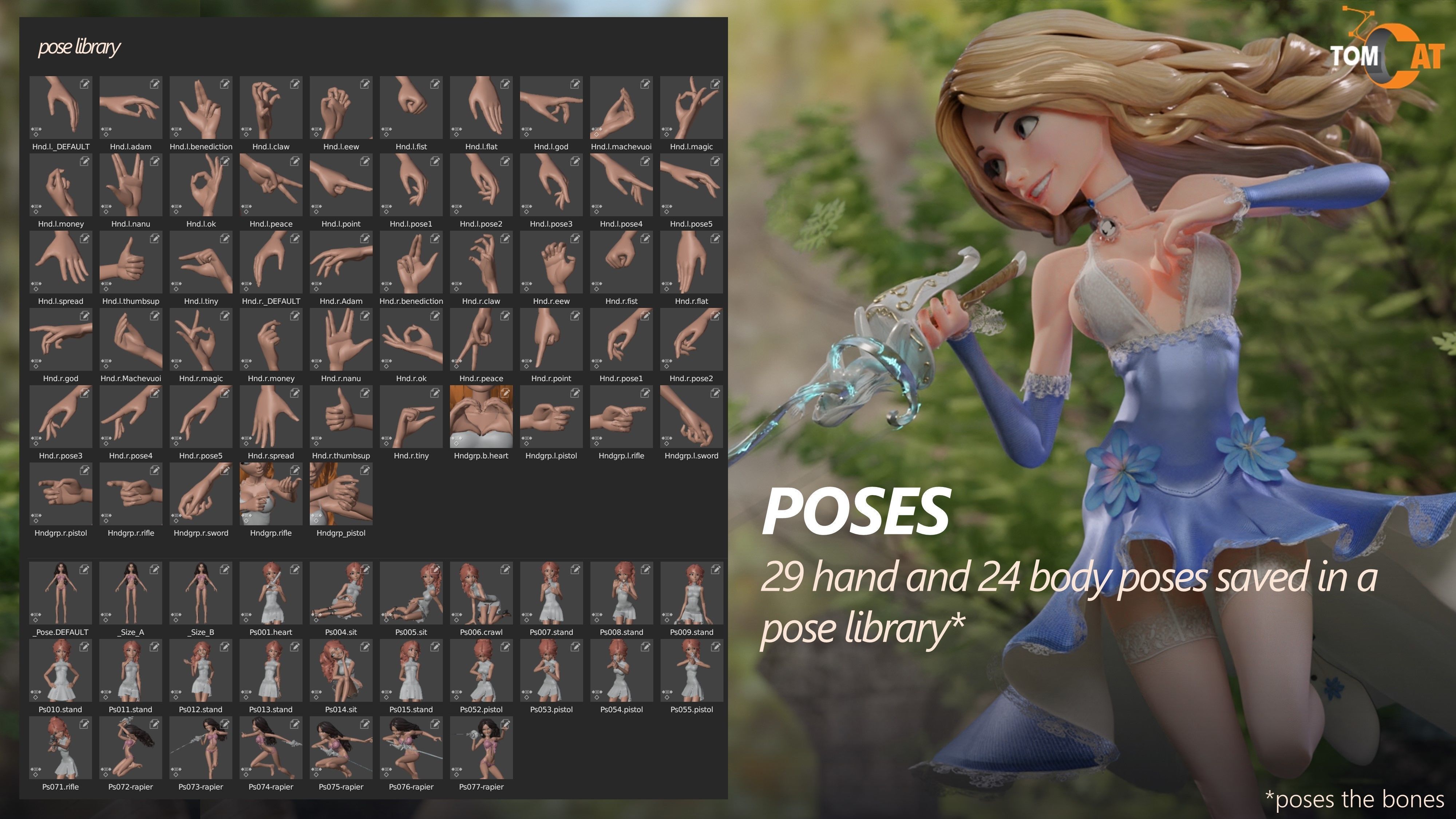 EPONINE LA DUELLISTE for Blender Low-poly 3D model_7