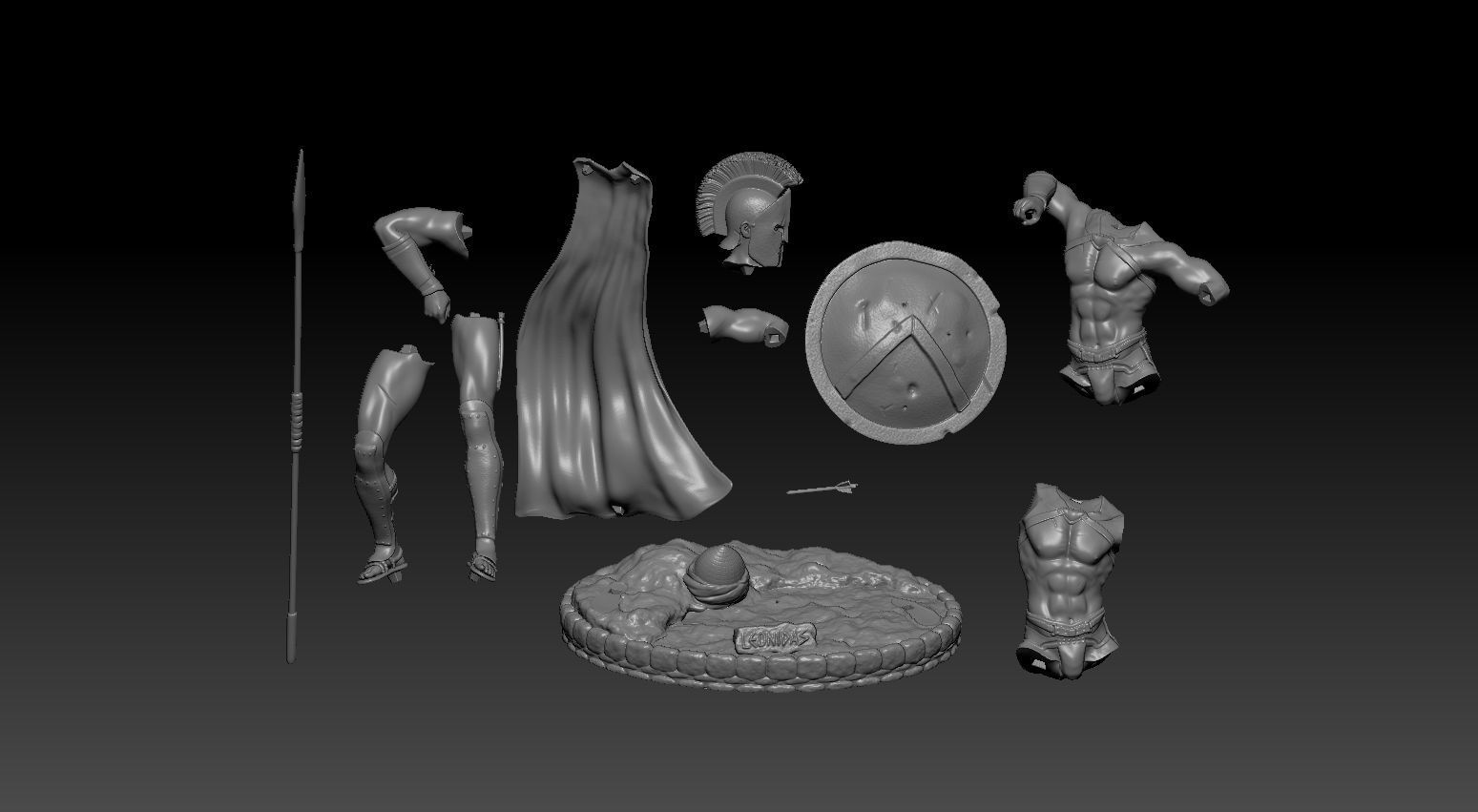 Leonidas collection statue for 3D print 3D print model_5