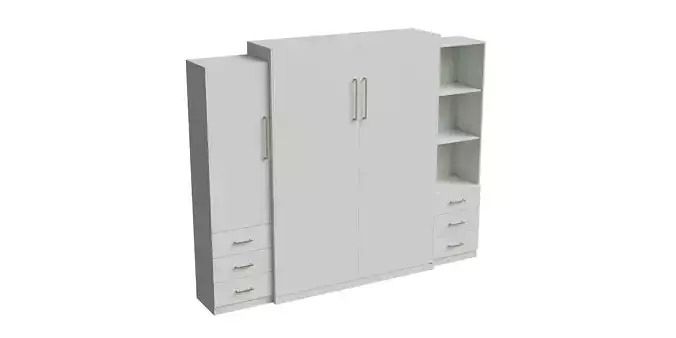 White Wall Bed Cabinet Closed