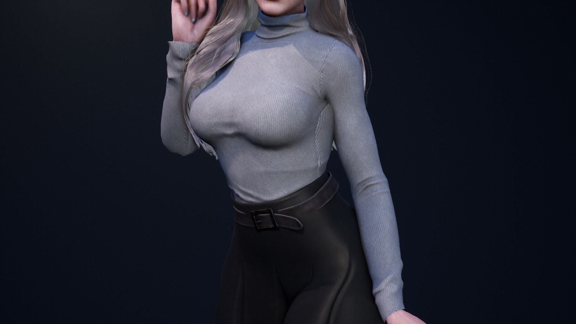 F2 Modern Girls Bundle - Modular Game Ready Characters - Low-poly 3D model_15