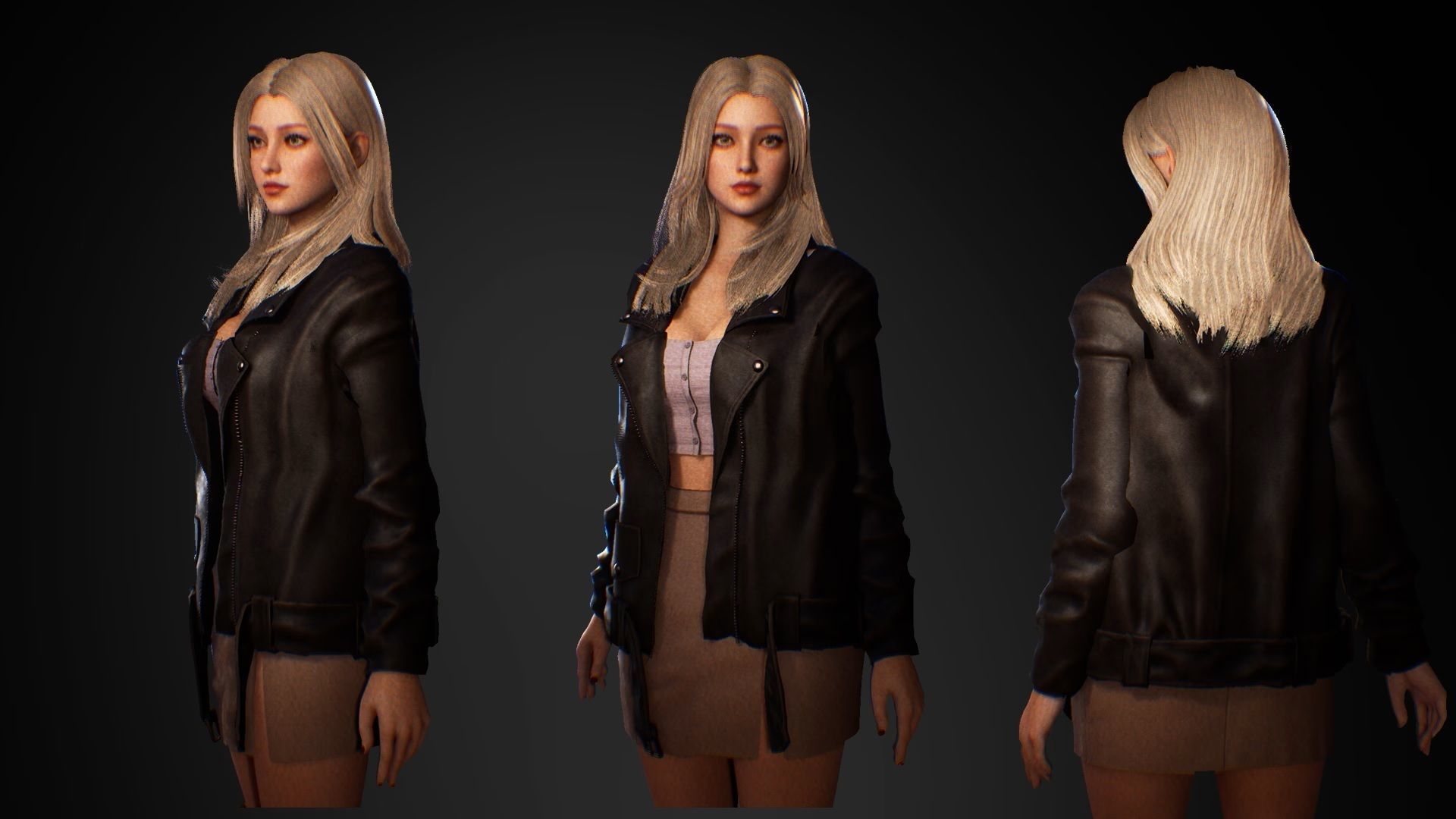 F2 Modern Girls Bundle - Modular Game Ready Characters - Low-poly 3D model_7