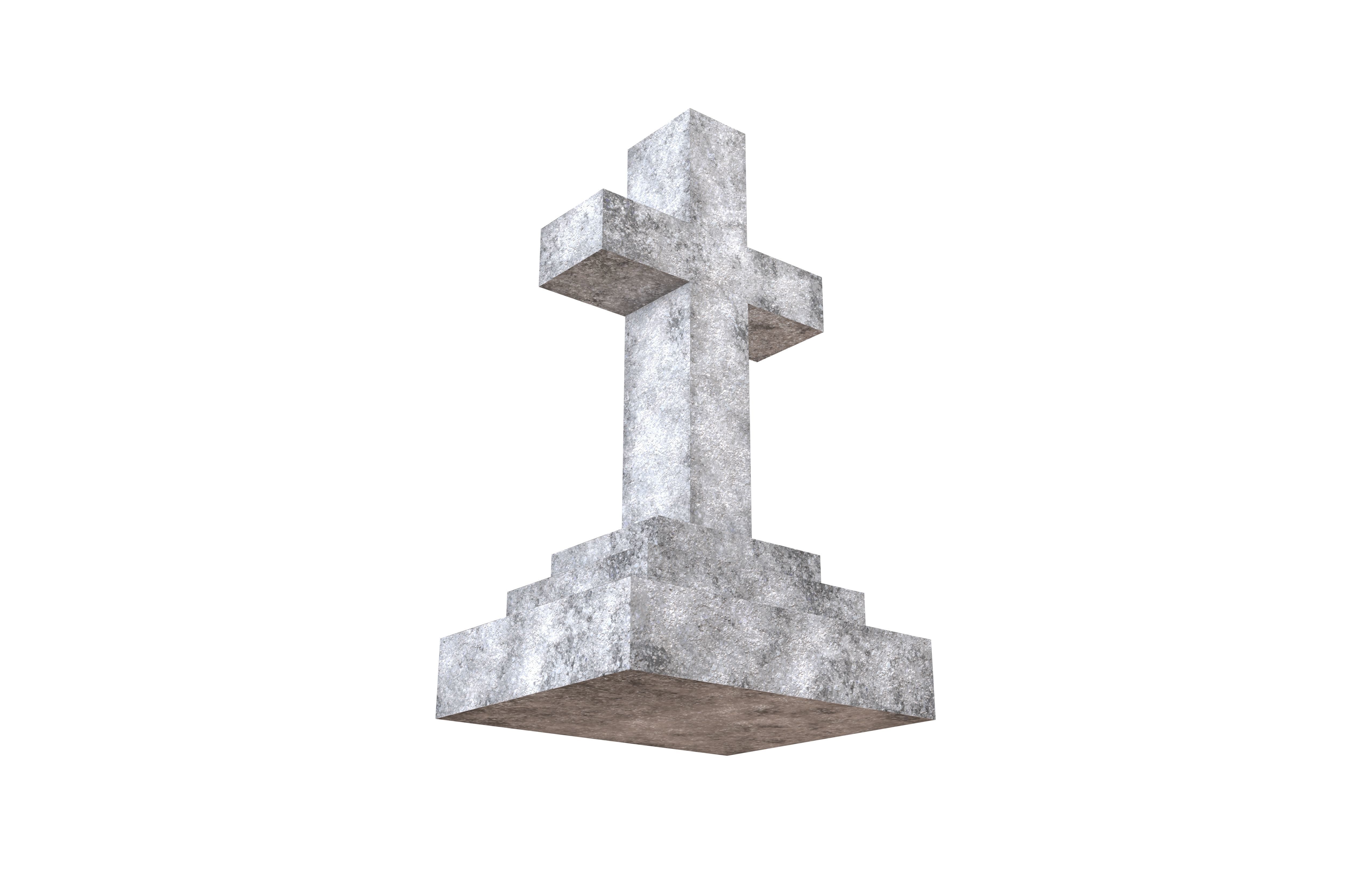 Headstone V1 001 Low-poly 3D model_1