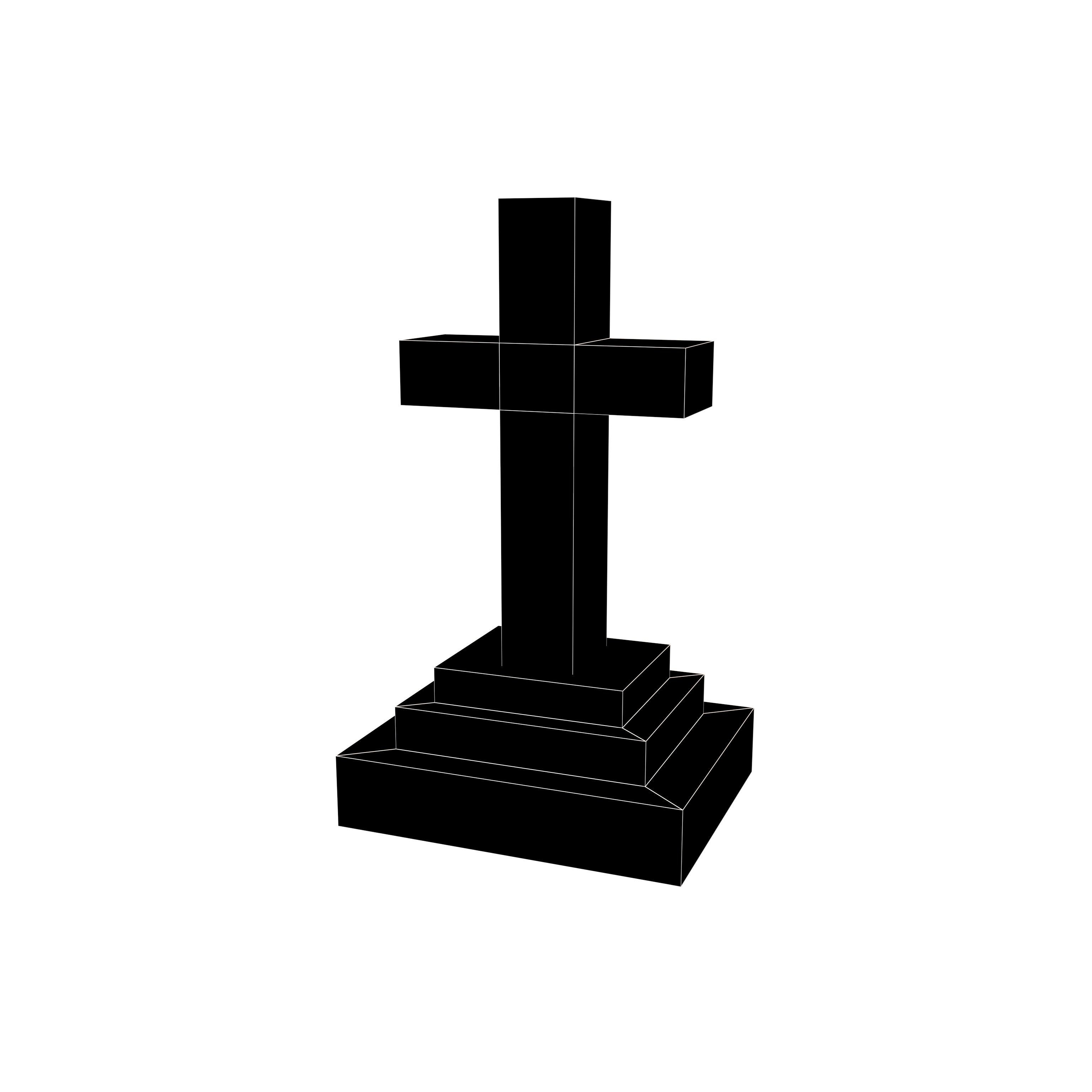 Headstone V1 001 Low-poly 3D model_5