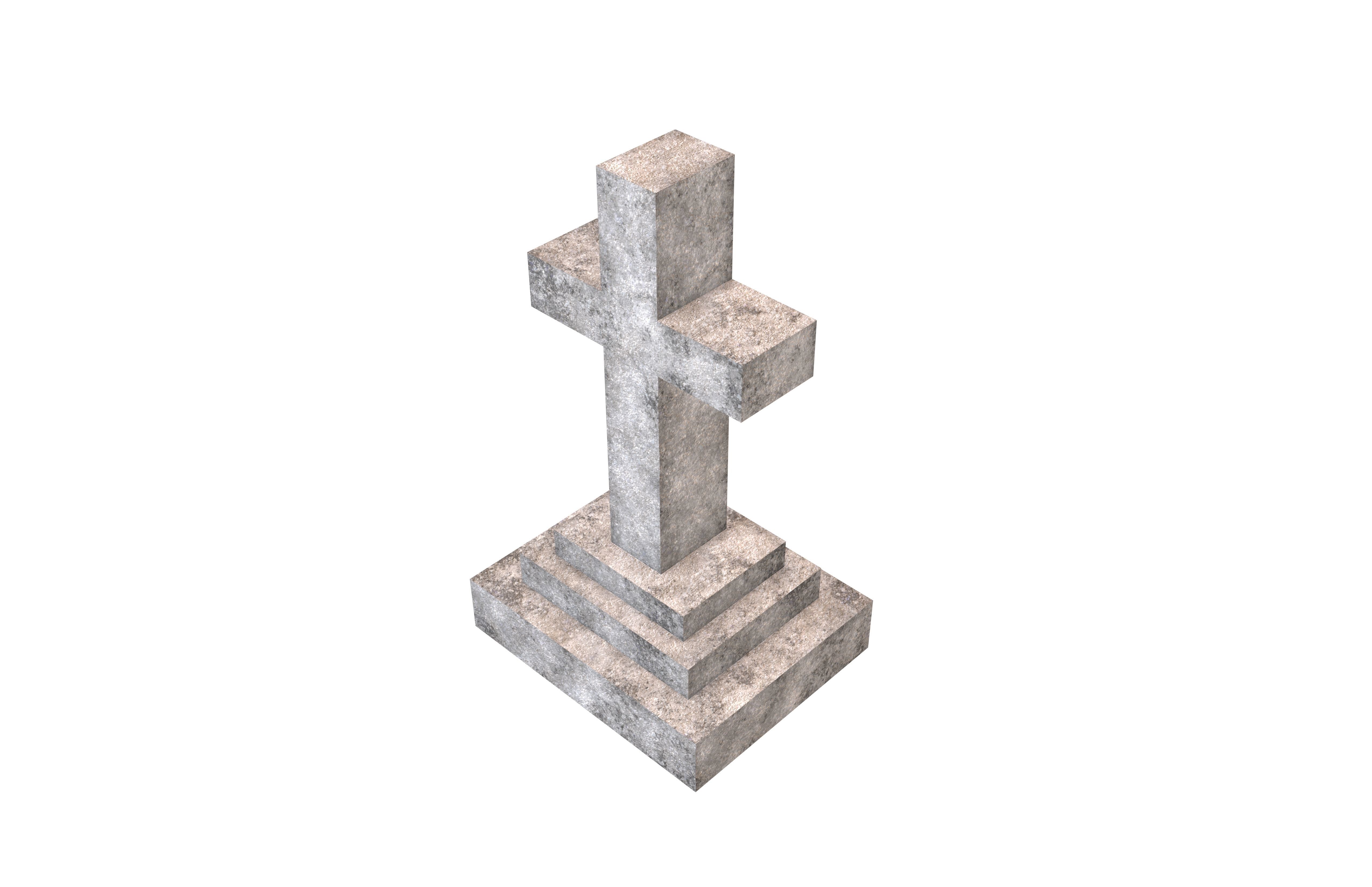 Headstone V1 001 Low-poly 3D model_3