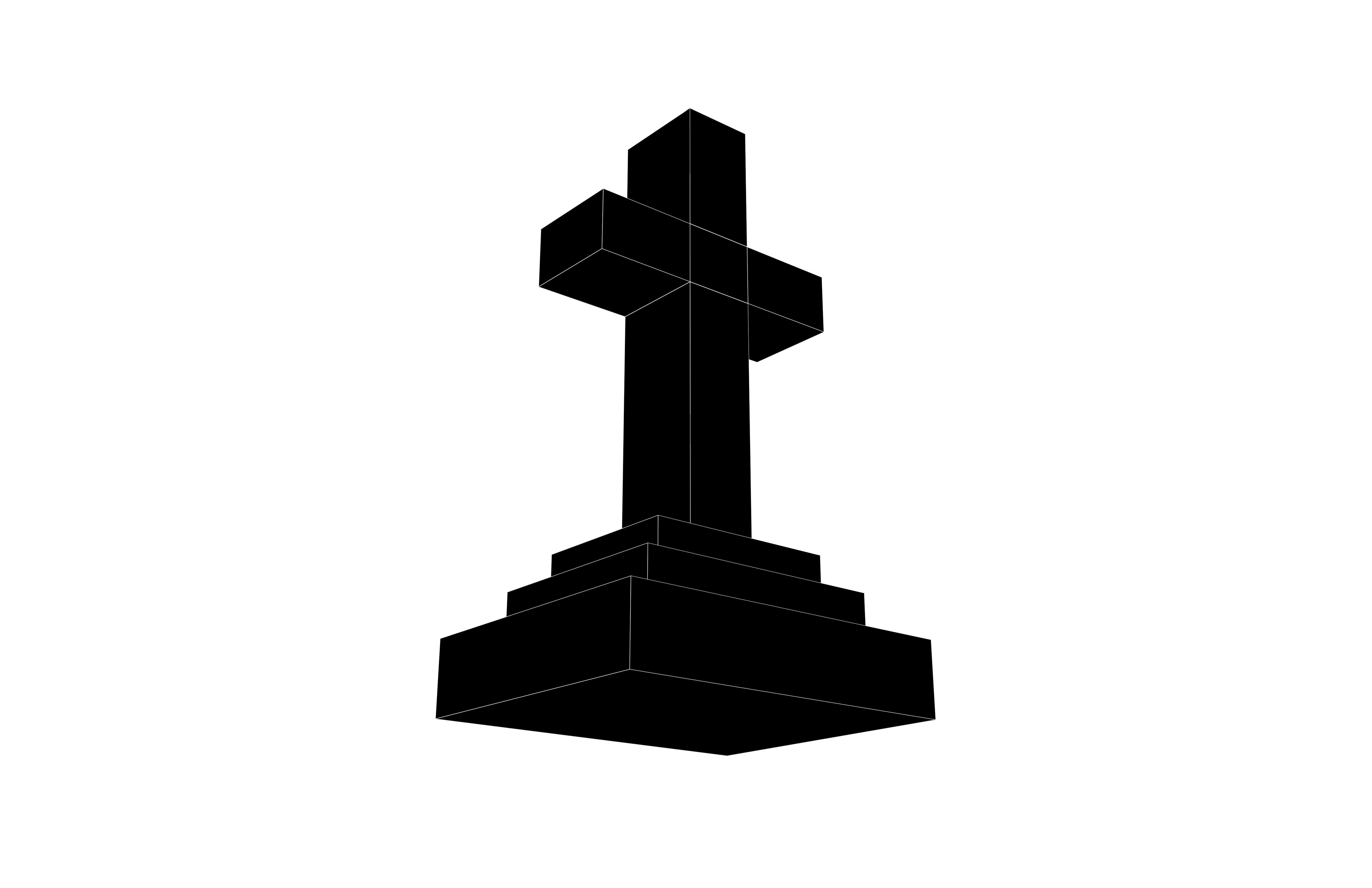 Headstone V1 001 Low-poly 3D model_4