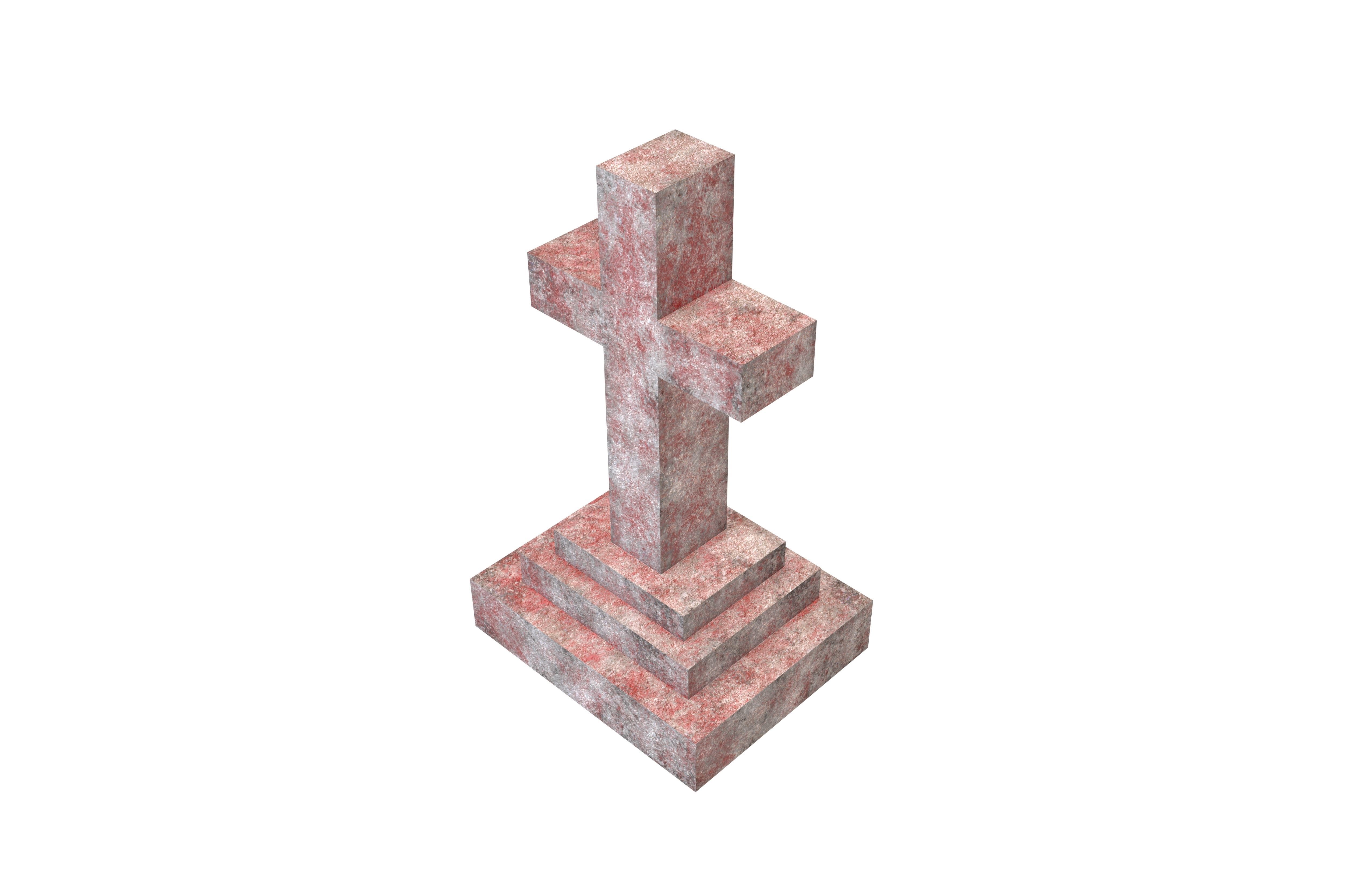 Headstone V1 002 Low-poly 3D model_3