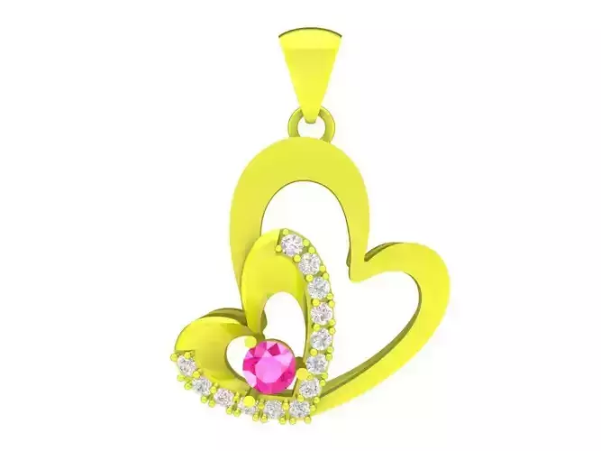 6881 Heart in Heart Diamond Pendant