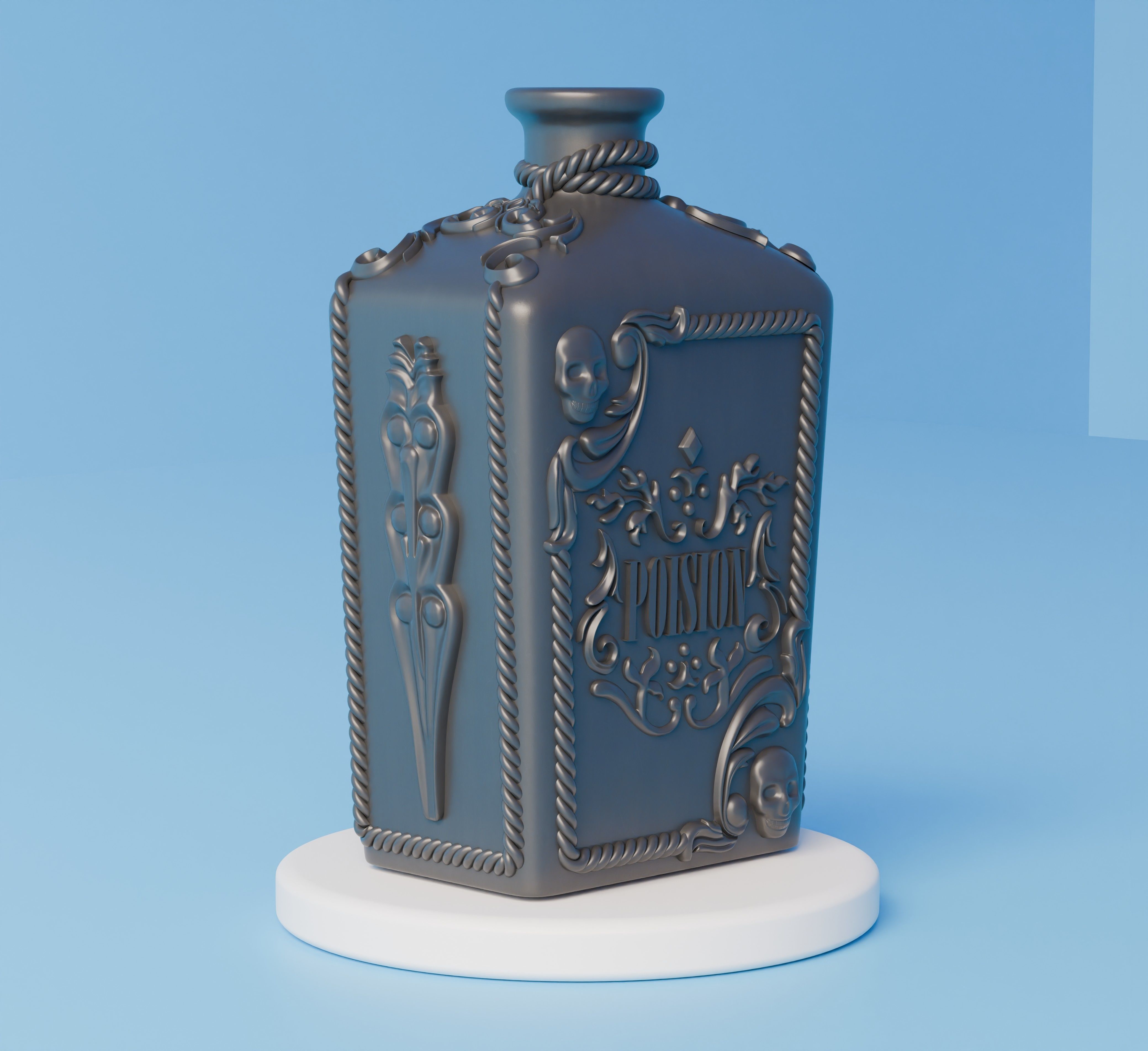 Poison Bottle 3D print model_1