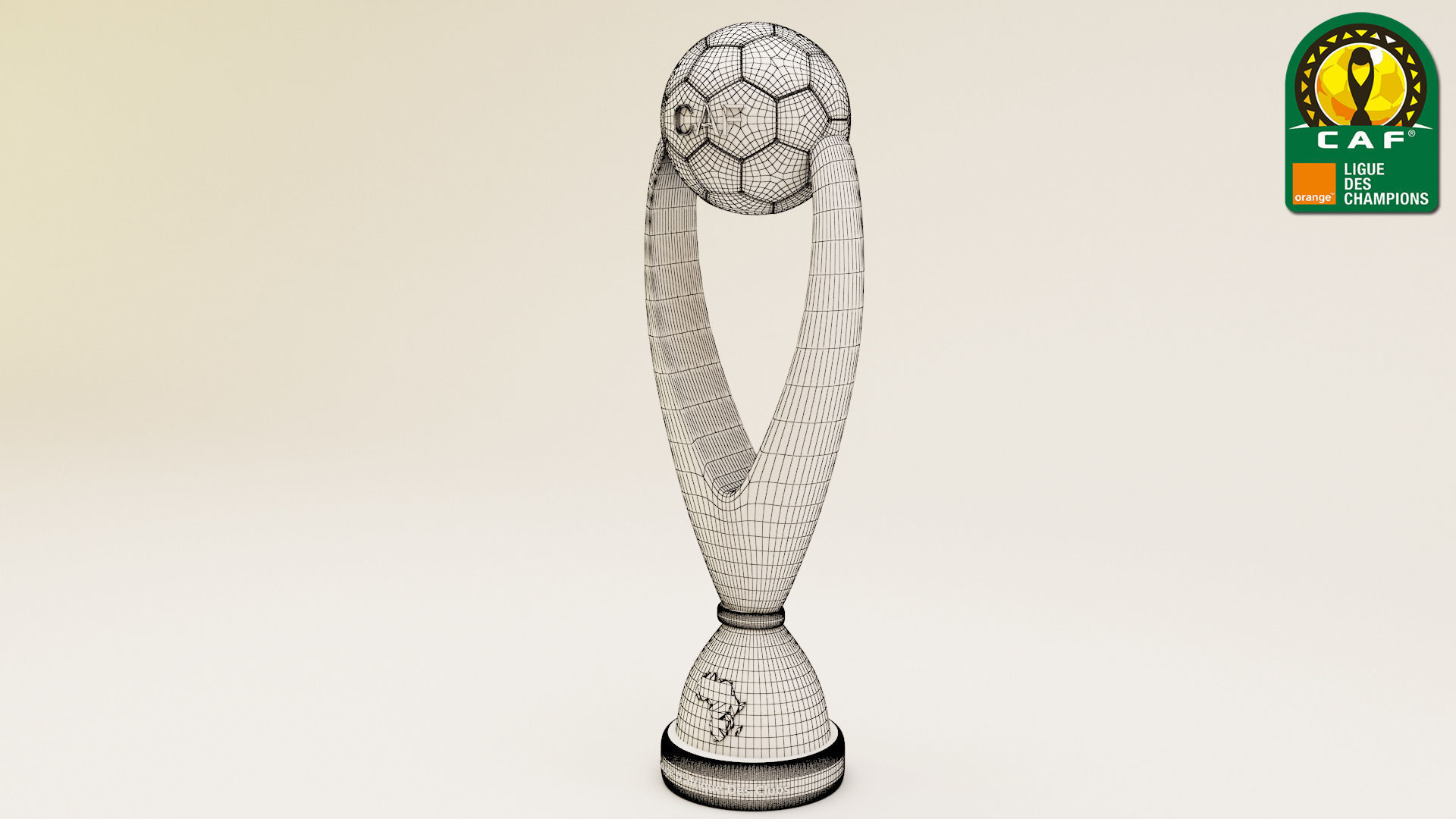 CAF Champions League trophe 3D model_4