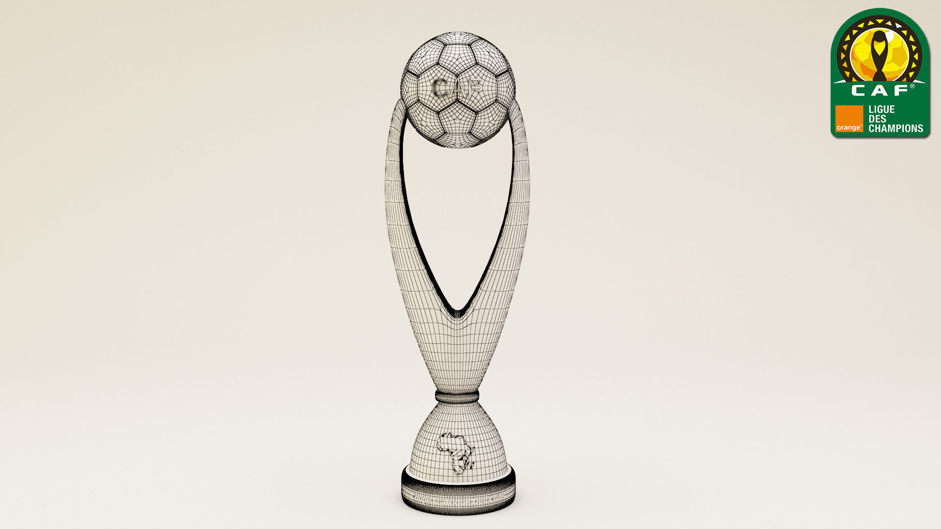 CAF Champions League trophe 3D model_1