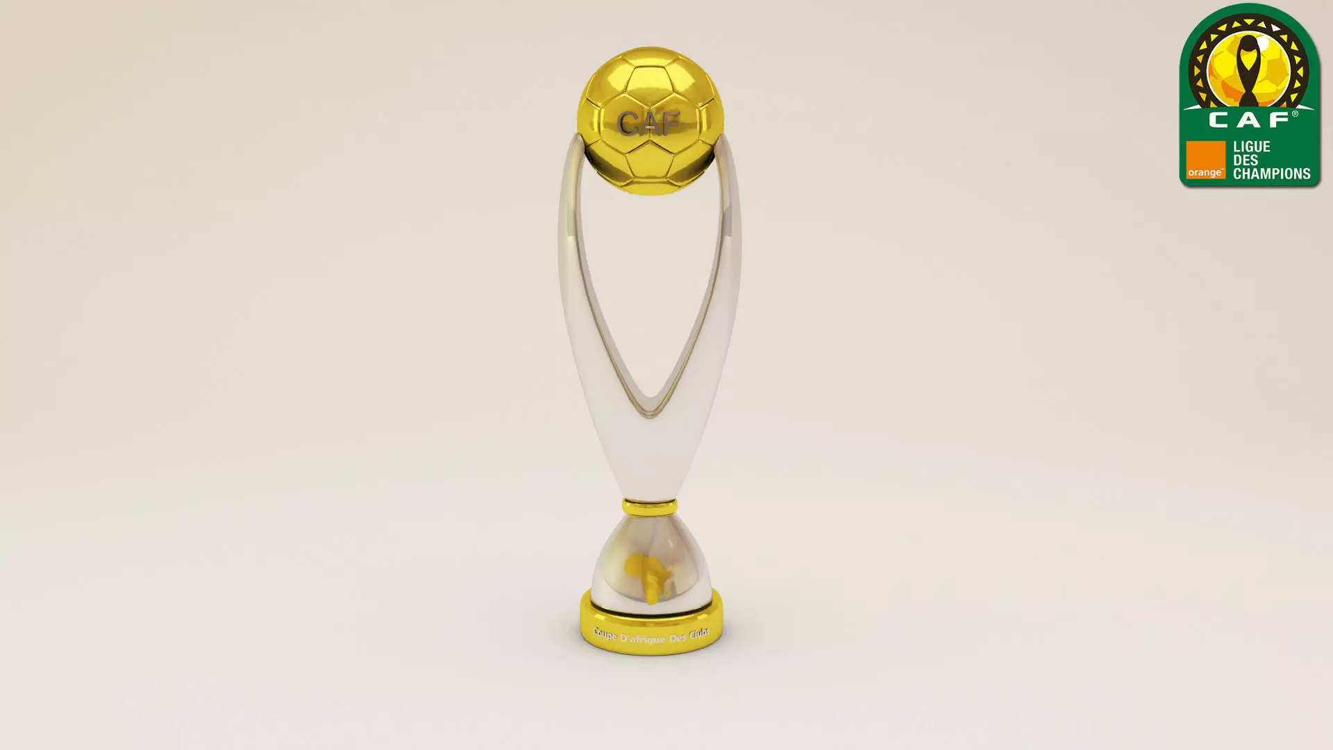 CAF Champions League trophe 3D model_0