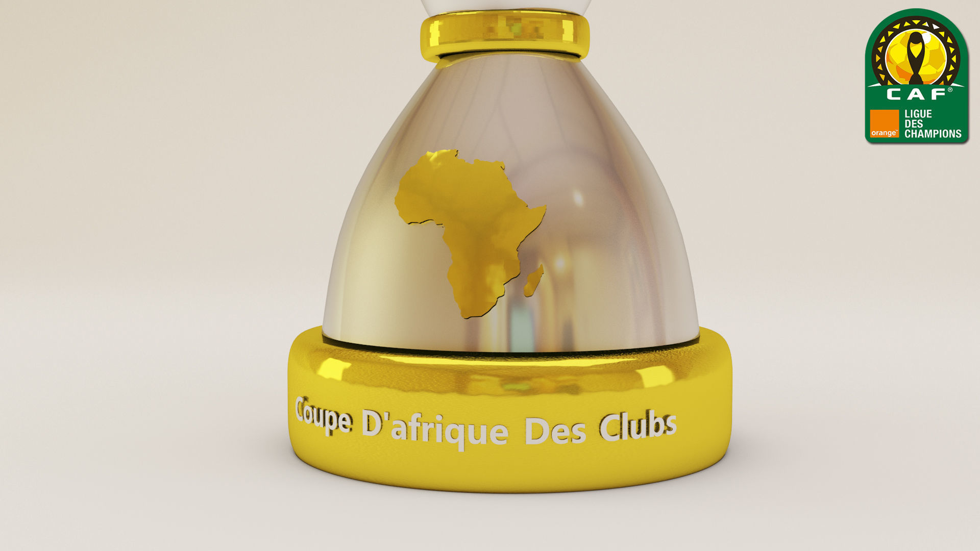 CAF Champions League trophe 3D model_2