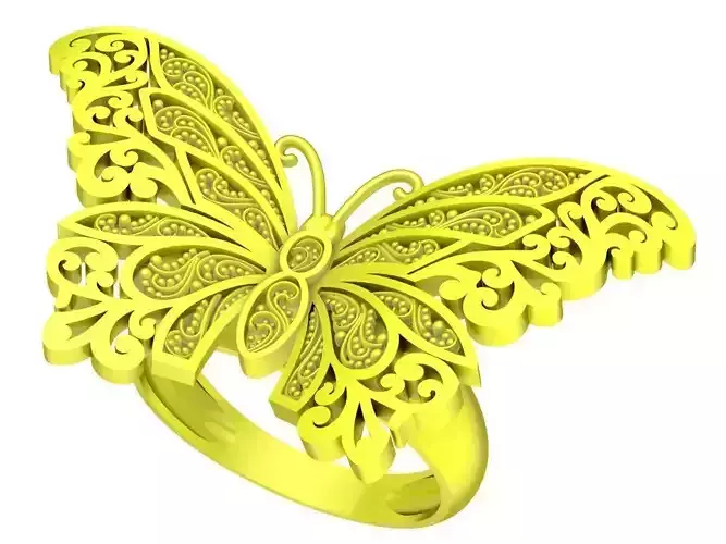 6904 gold butterfly women ring