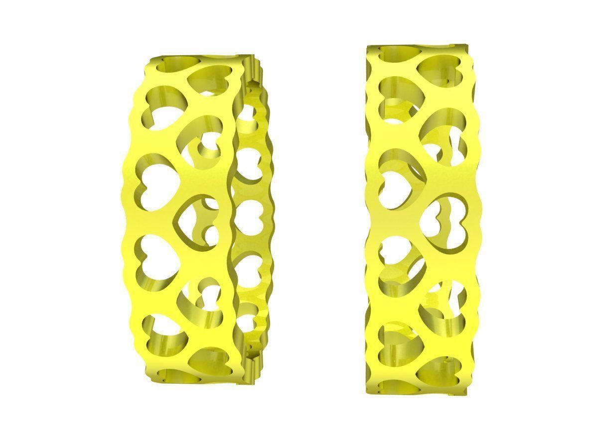 6906 heart partten wedding ring 3D print model_3