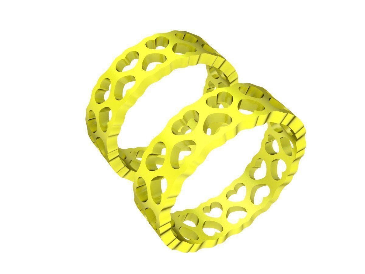 6906 heart partten wedding ring 3D print model_4