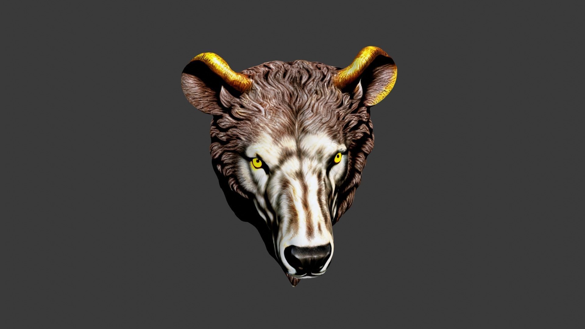 Animal Head Low-poly 3D model_3
