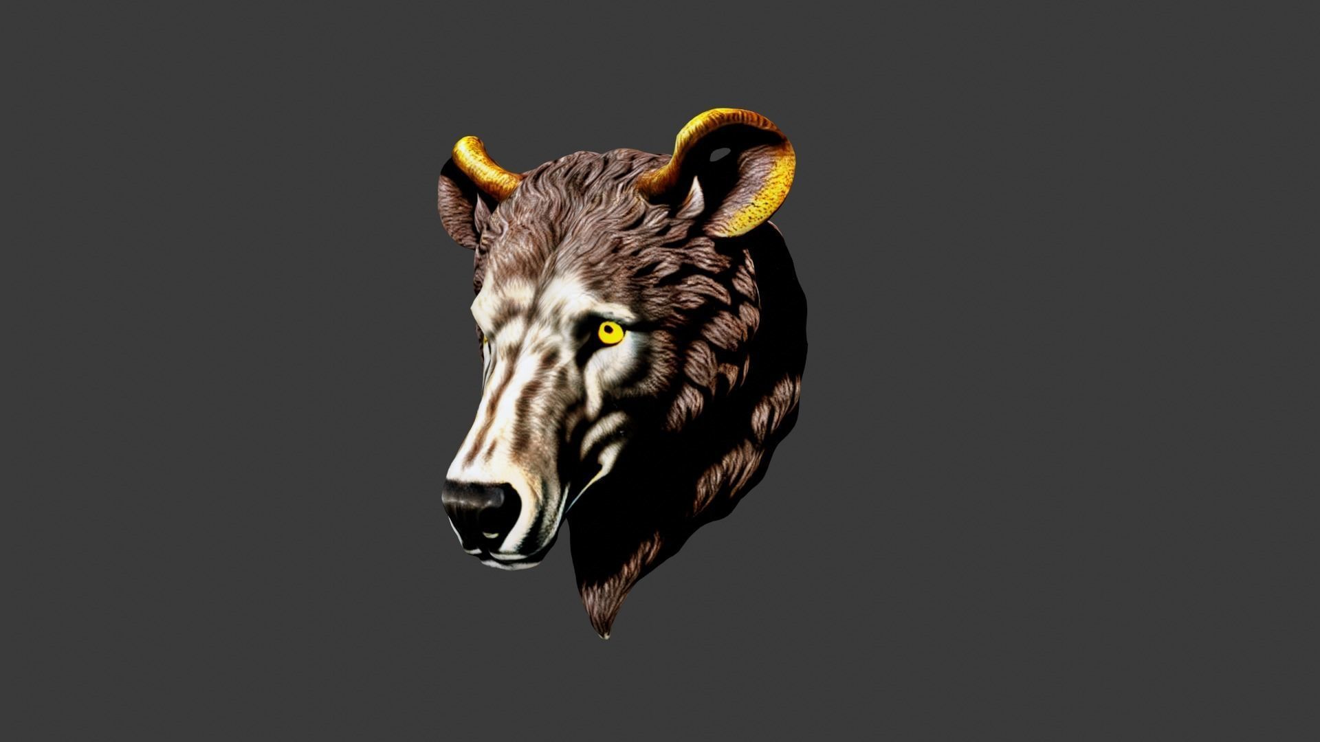 Animal Head Low-poly 3D model_2