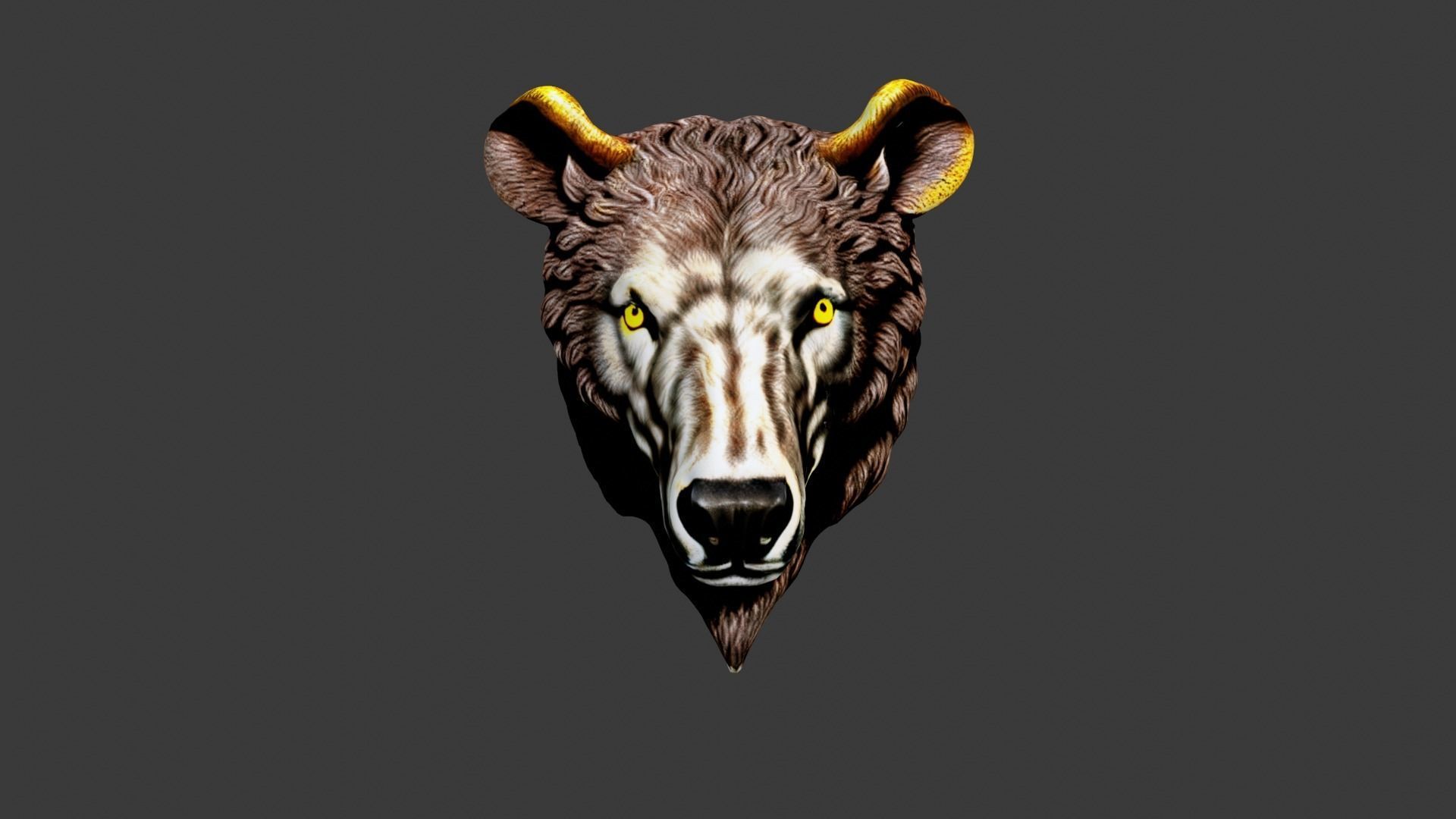 Animal Head Low-poly 3D model_1