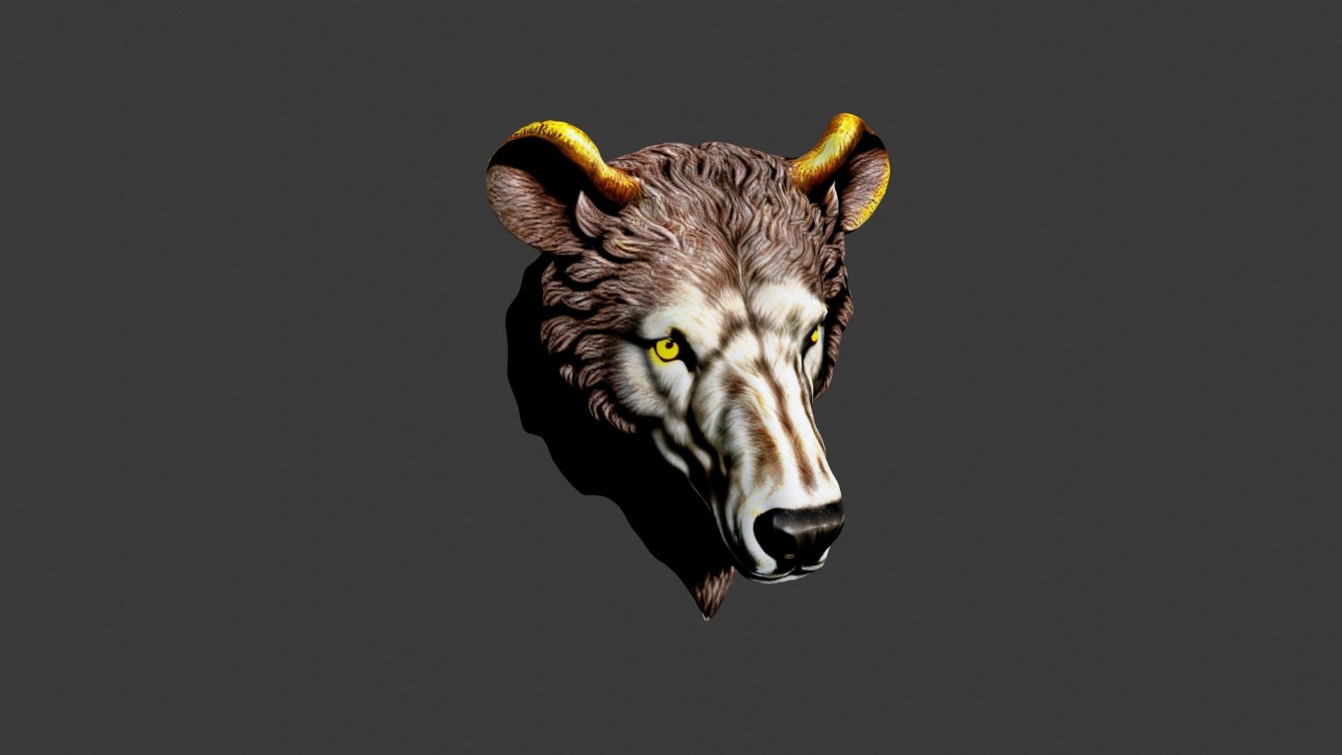 Animal Head Low-poly 3D model_4